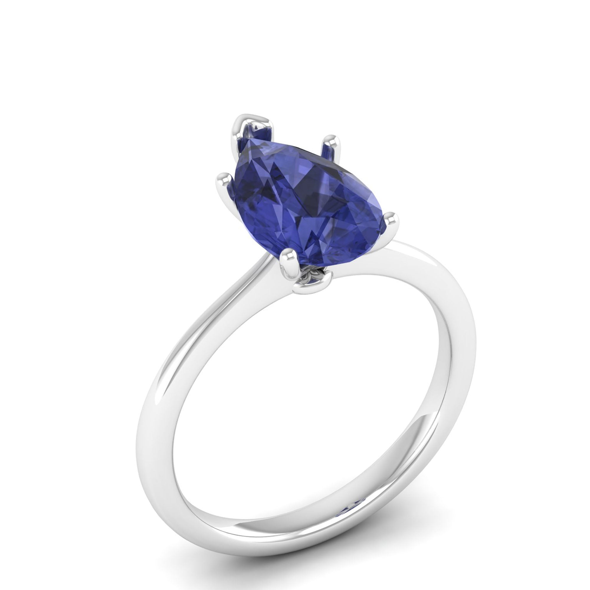 Celestar Classic Pear Tanzanite Solitaire Ring 2.5 Carat