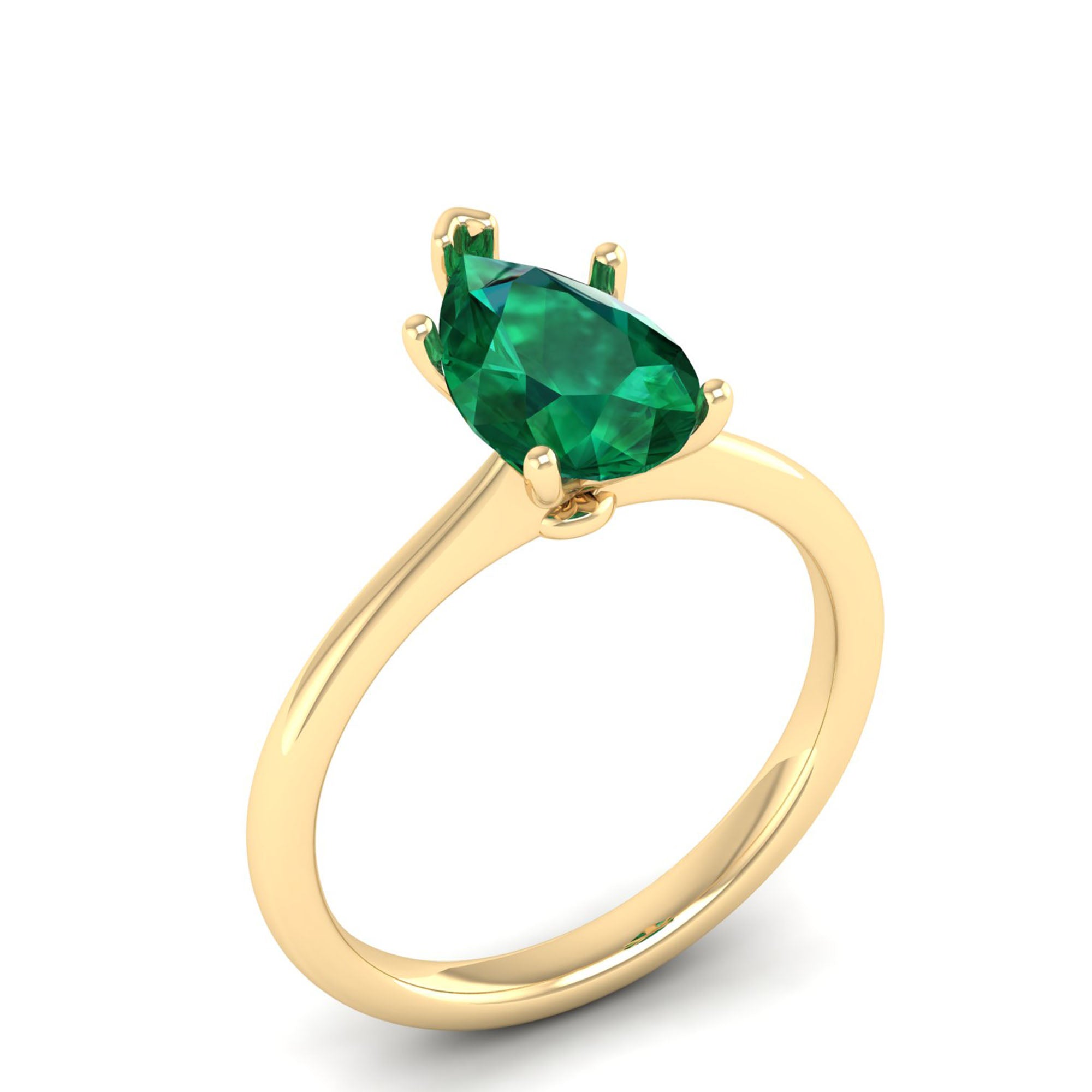 Celestar Classic Pear Emerald Solitaire Ring – 2.00 Carat
