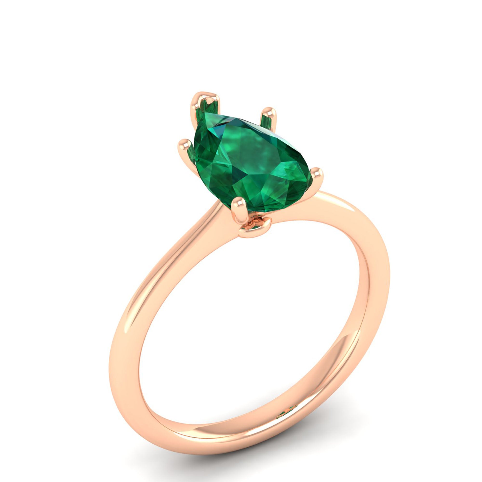 Celestar Classic Pear Emerald Solitaire Ring – 2.00 Carat
