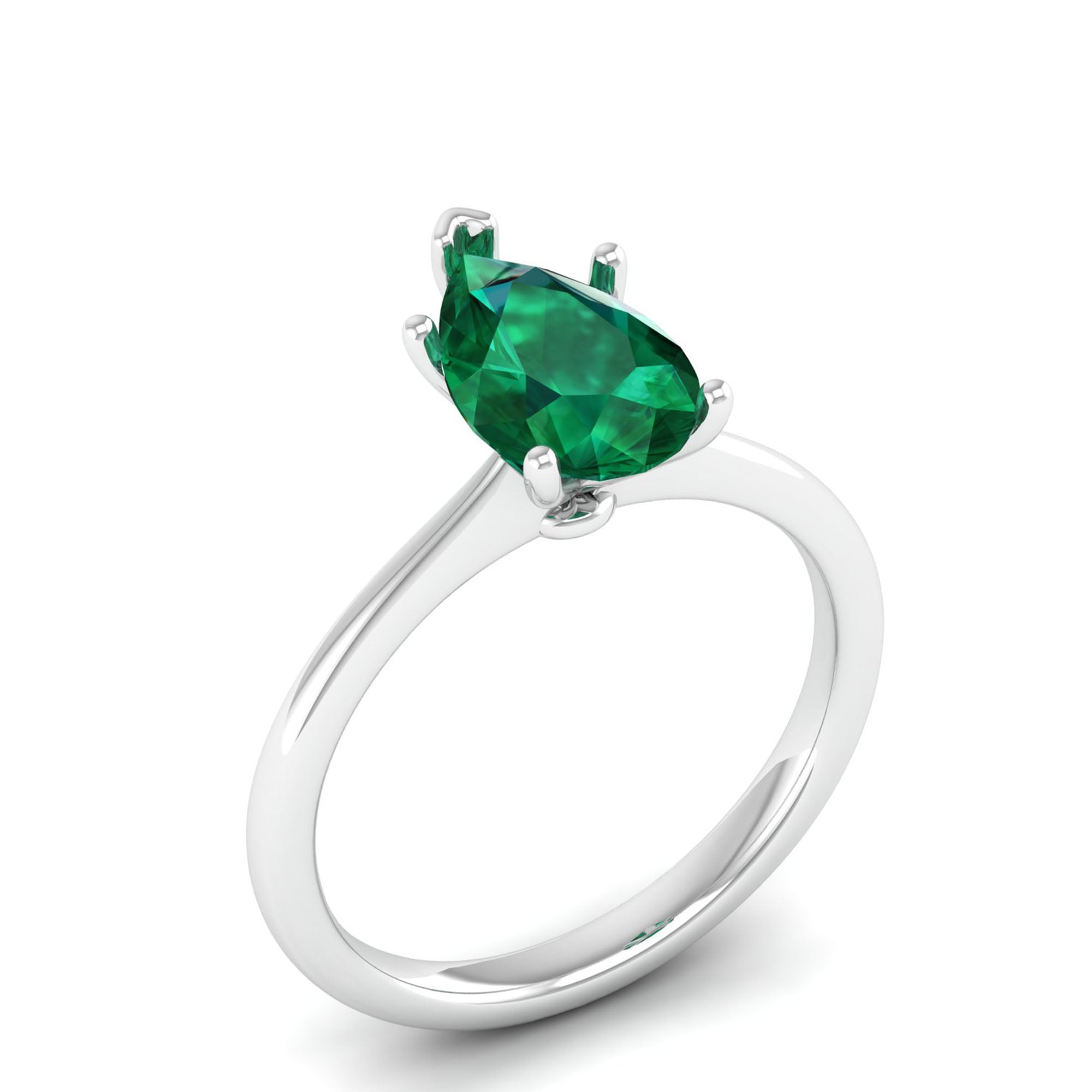 Celestar Classic Pear Emerald Solitaire Ring – 2.00 Carat
