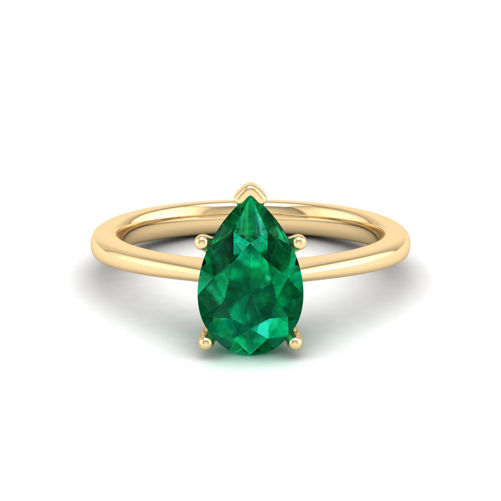 Celestar Classic Pear Emerald Solitaire Ring – 2.00 Carat