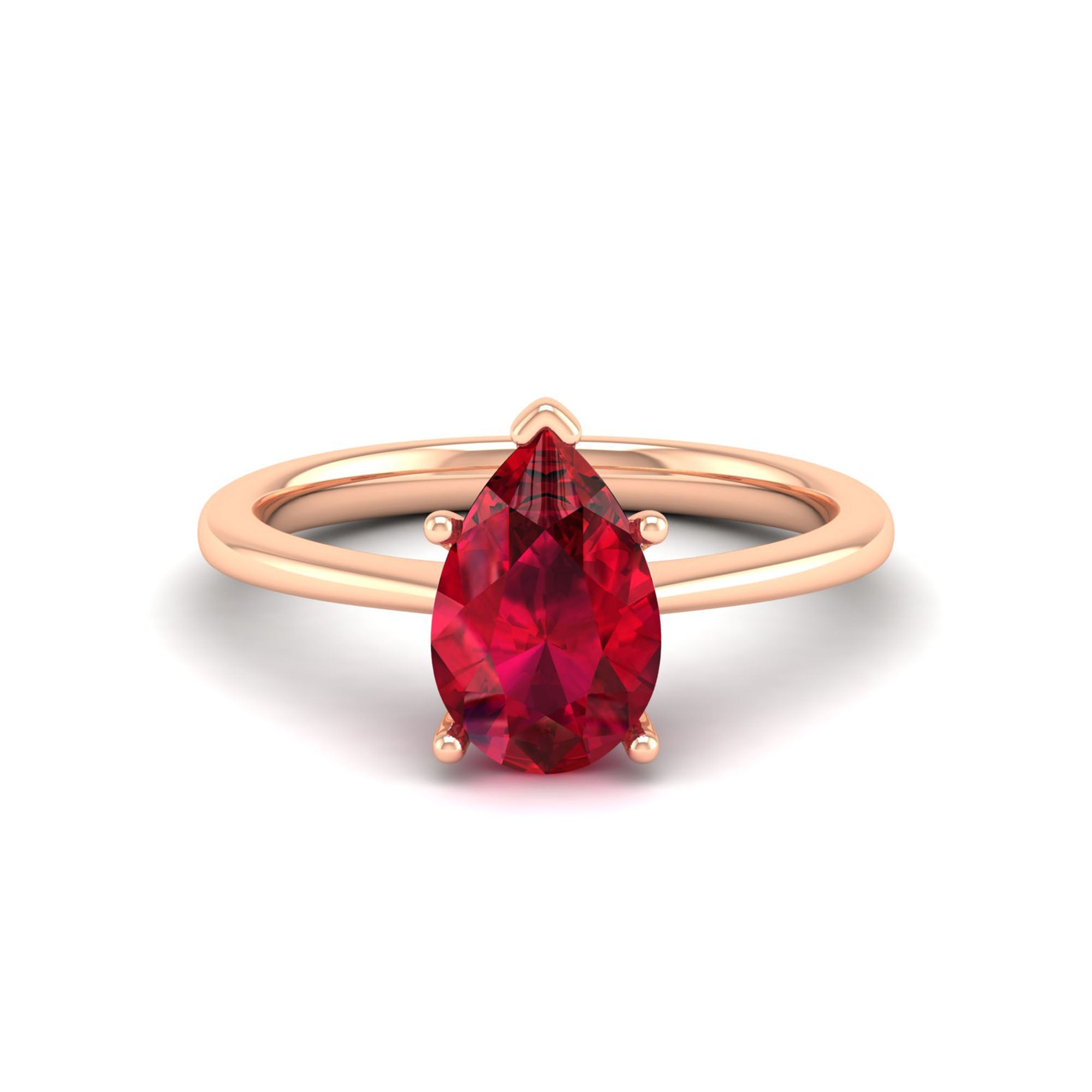 Celestar Classic Pear Ruby Solitaire Ring – 2.00 Carat