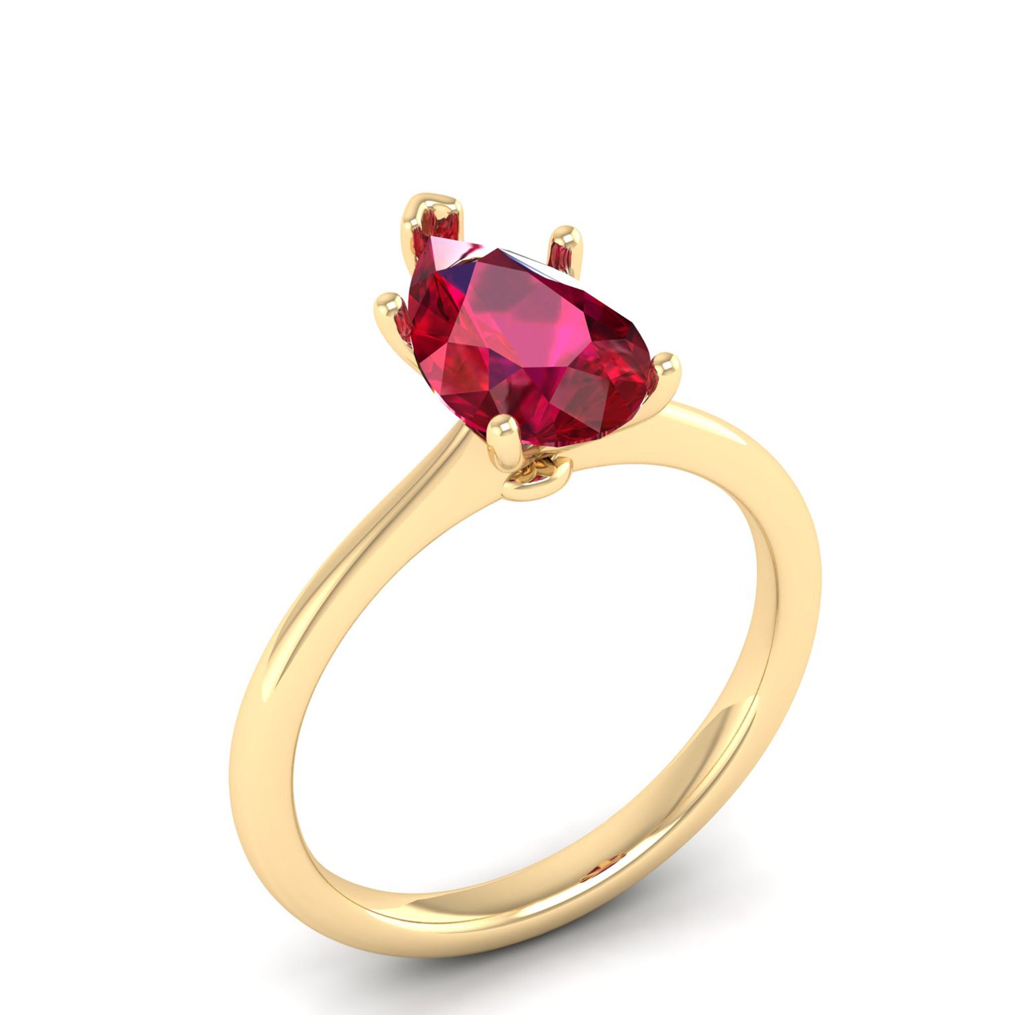 Celestar Classic Pear Ruby Solitaire Ring – 2.00 Carat