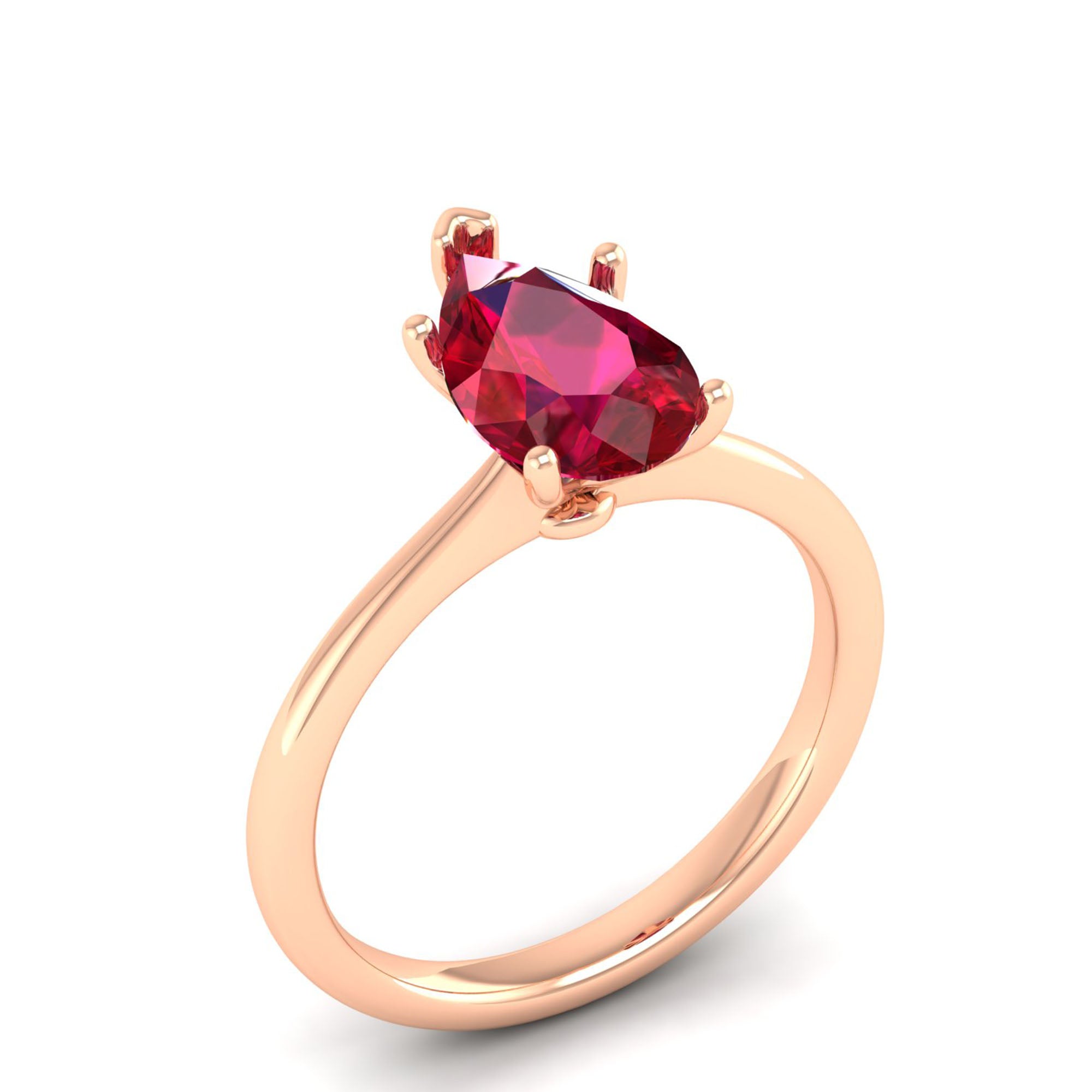 Celestar Classic Pear Ruby Solitaire Ring – 2.00 Carat
