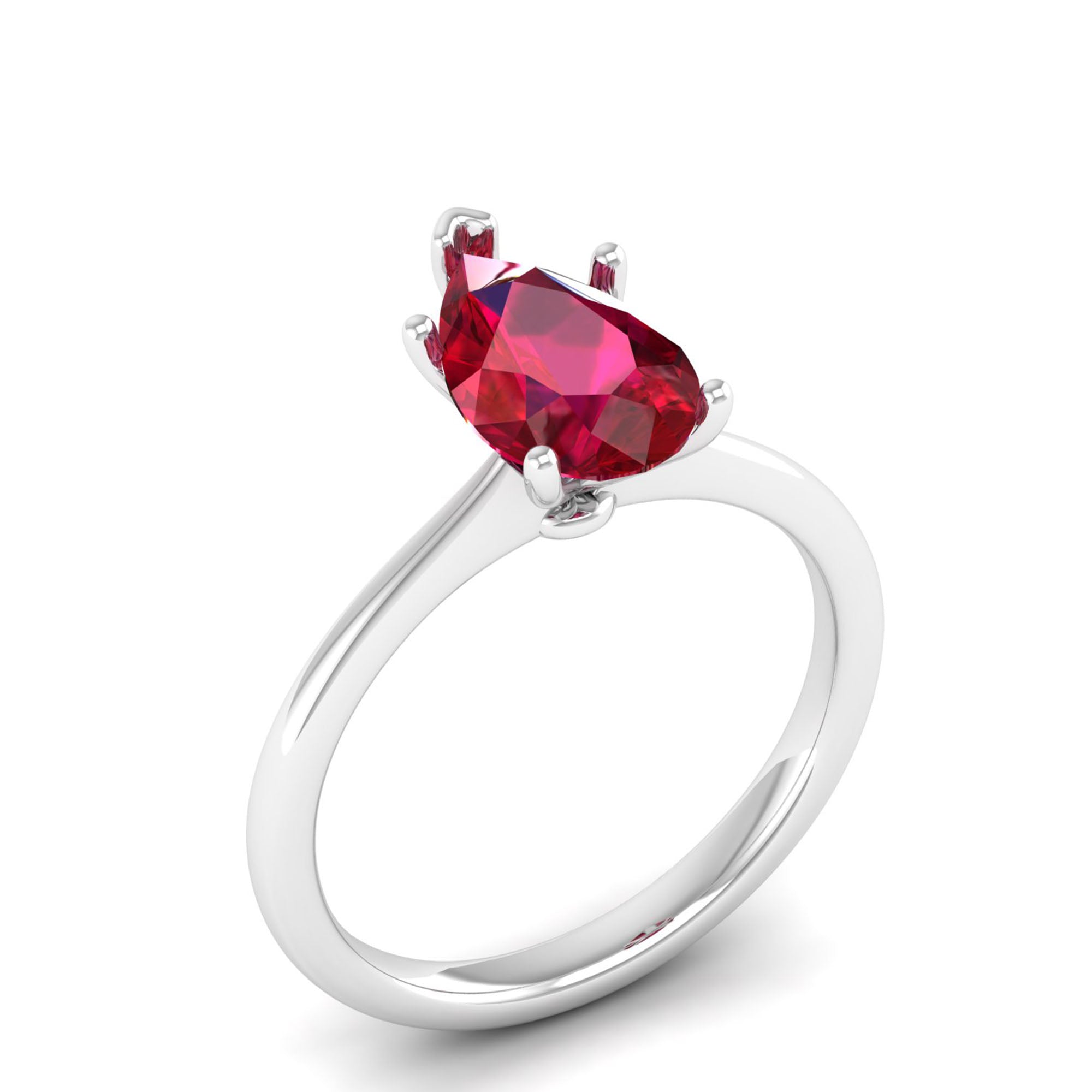 Celestar Classic Pear Ruby Solitaire Ring – 2.00 Carat