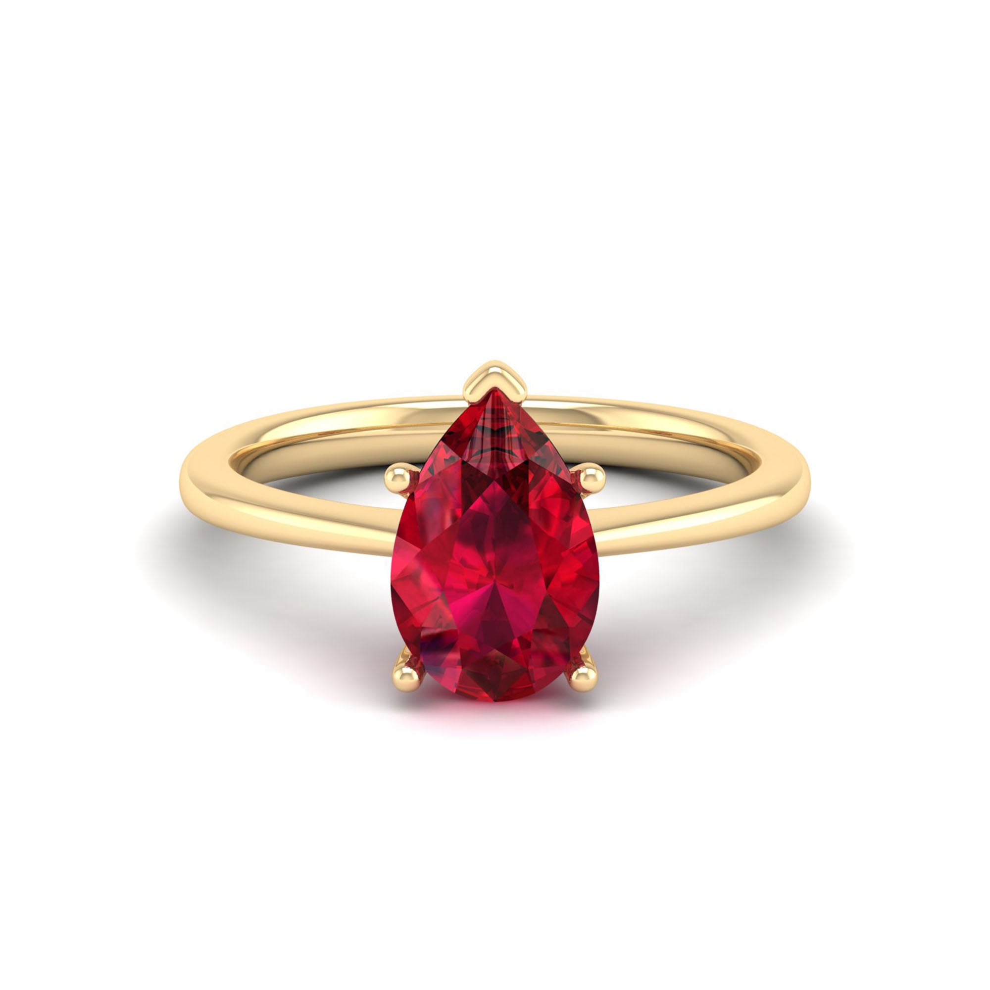 Celestar Classic Pear Ruby Solitaire Ring – 2.00 Carat