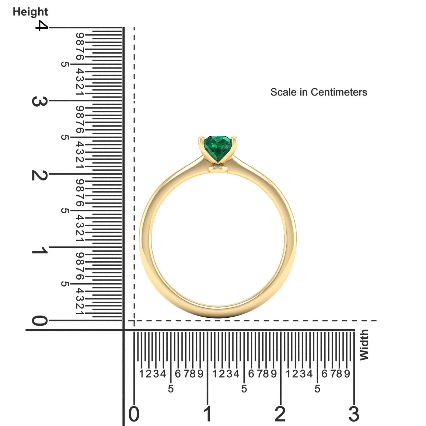 Celestar Classic Pear Emerald Solitaire Ring 1.5-Carat