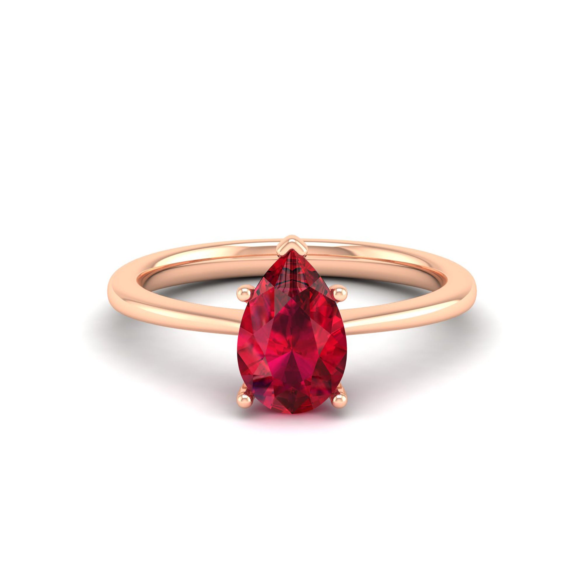 Celestar Classic Pear Ruby Solitaire Ring 1.5-Carat