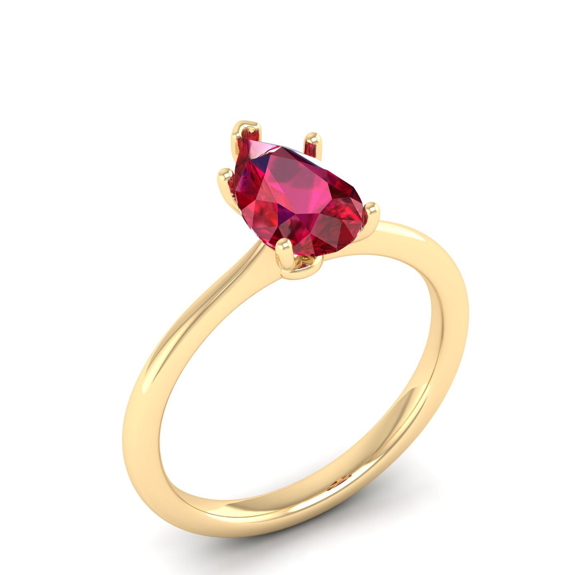 Celestar Classic Pear Ruby Solitaire Ring 1.5-Carat
