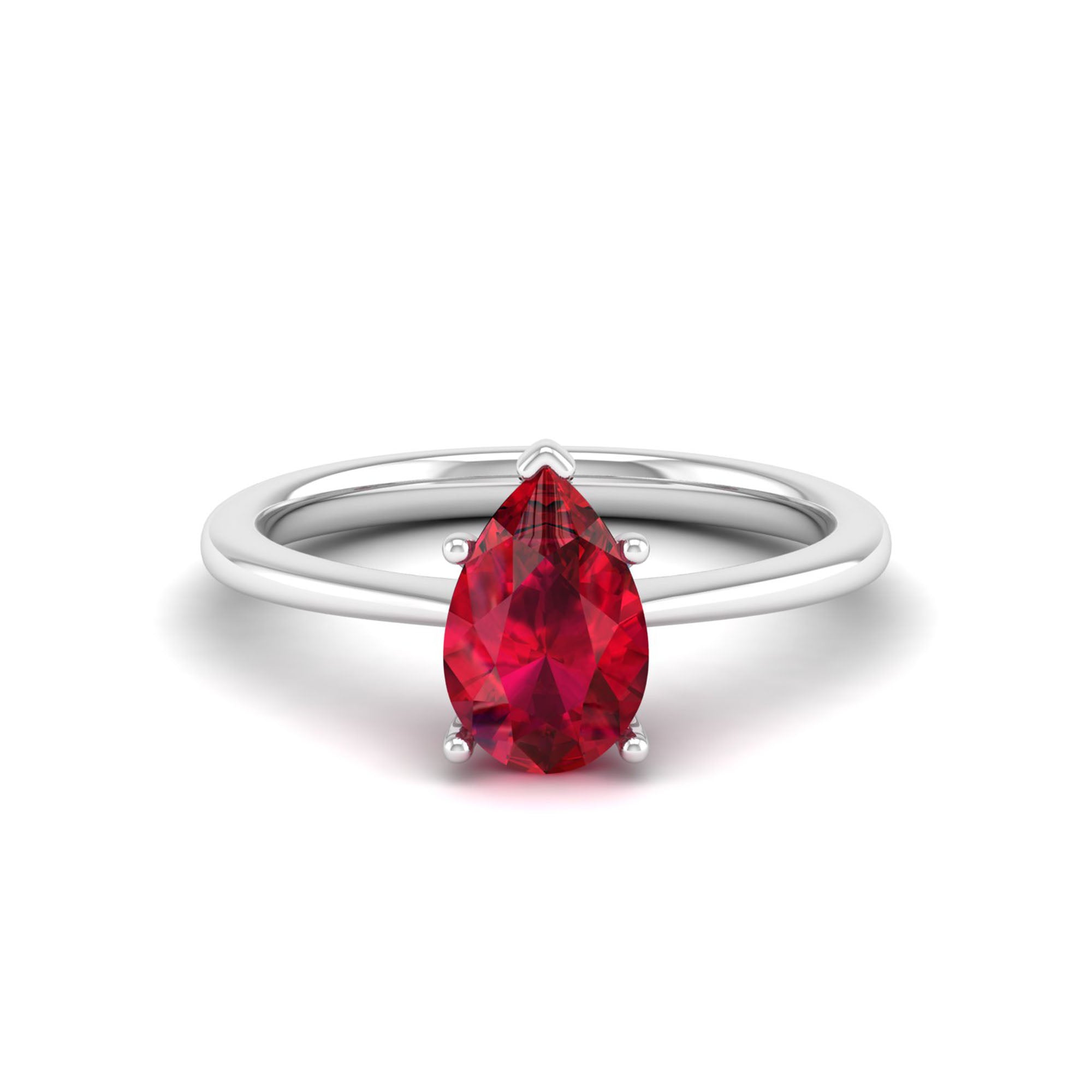 Celestar Classic Pear Ruby Solitaire Ring 1.5-Carat