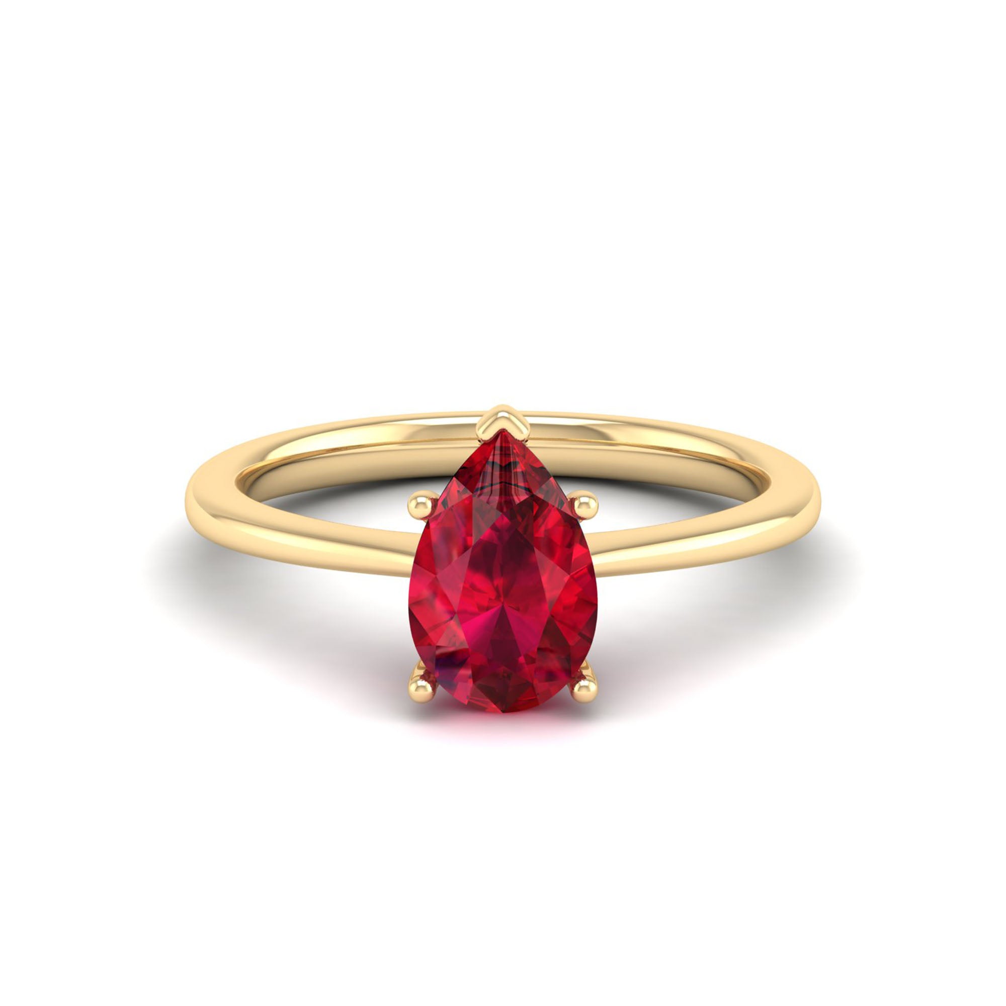 Celestar Classic Pear Ruby Solitaire Ring 1.5-Carat