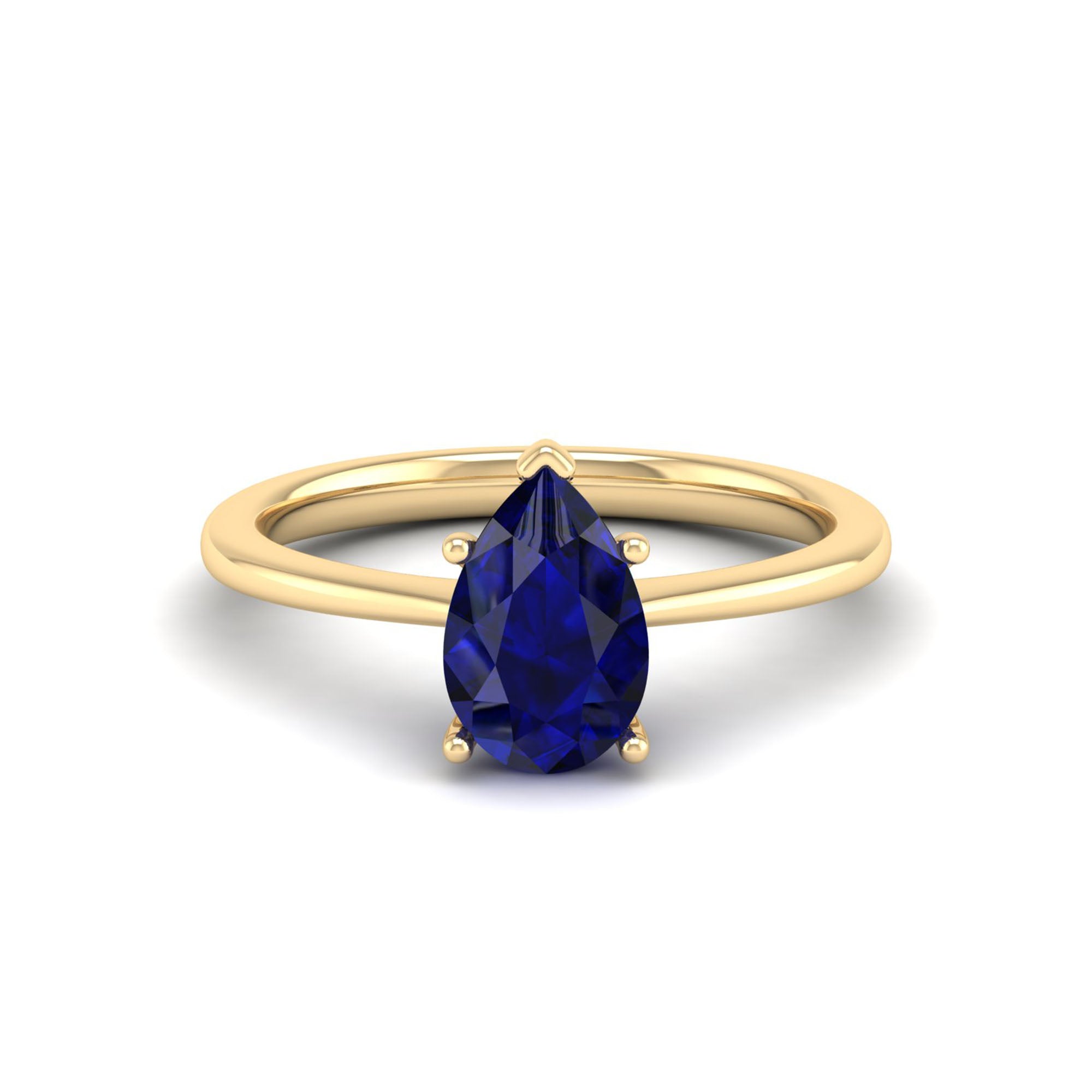 Celestar Classic Pear Sapphire Solitaire Ring 1.5-Carat