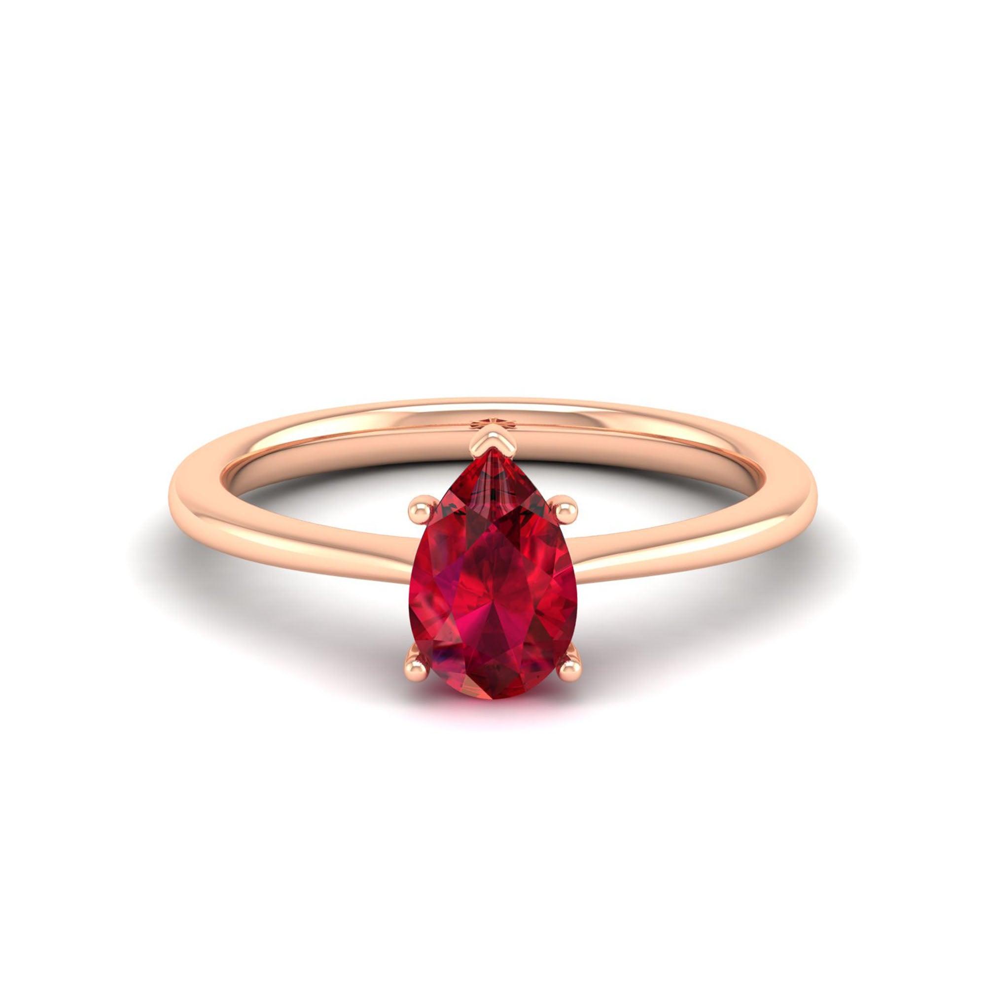 Celestar Classic Pear Ruby Solitaire Ring 1.0 Carat