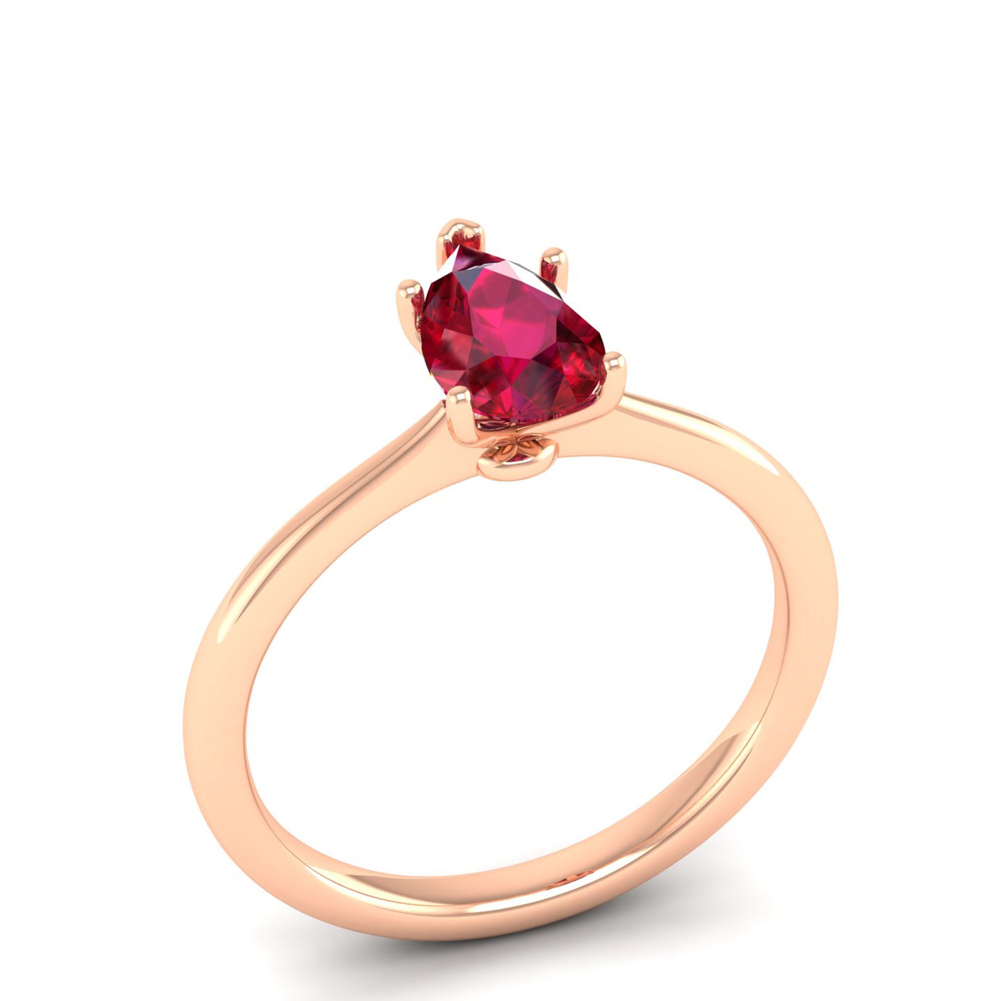 Celestar Classic Pear Ruby Solitaire Ring 1.0 Carat