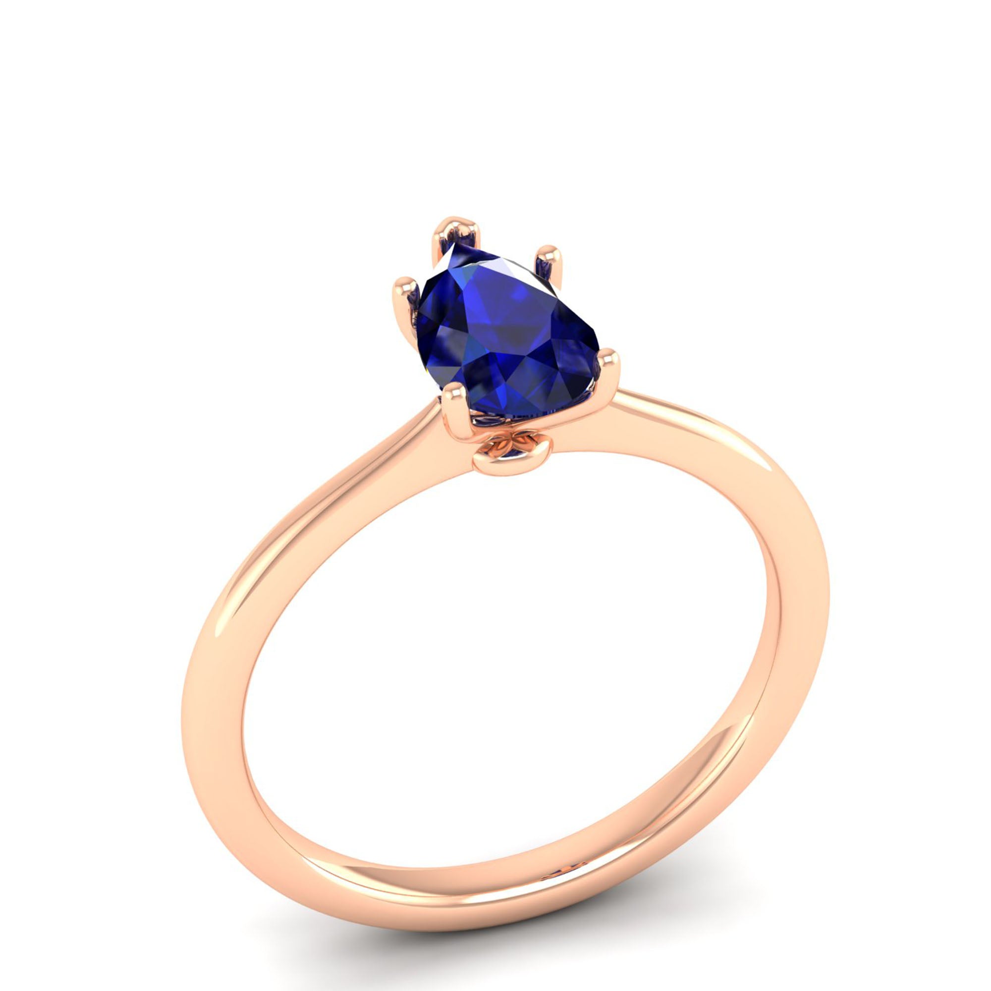 Celestar Classic Pear Sapphire Solitaire Ring 1.0 Carat