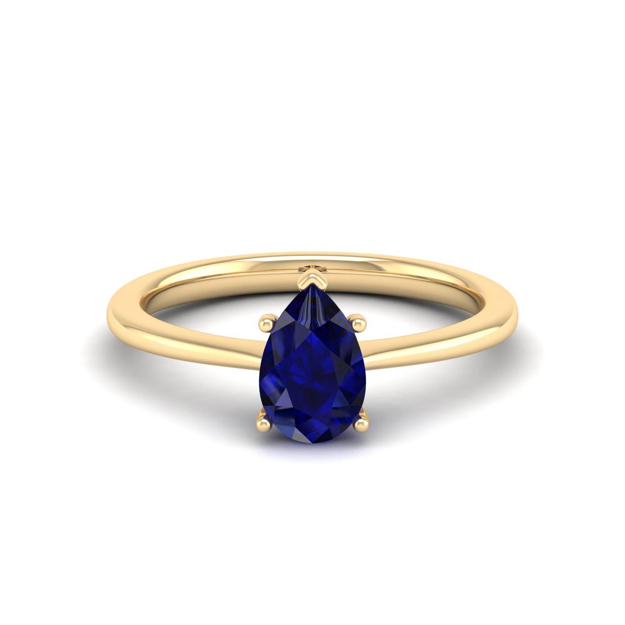 Celestar Classic Pear Sapphire Solitaire Ring 1.0 Carat