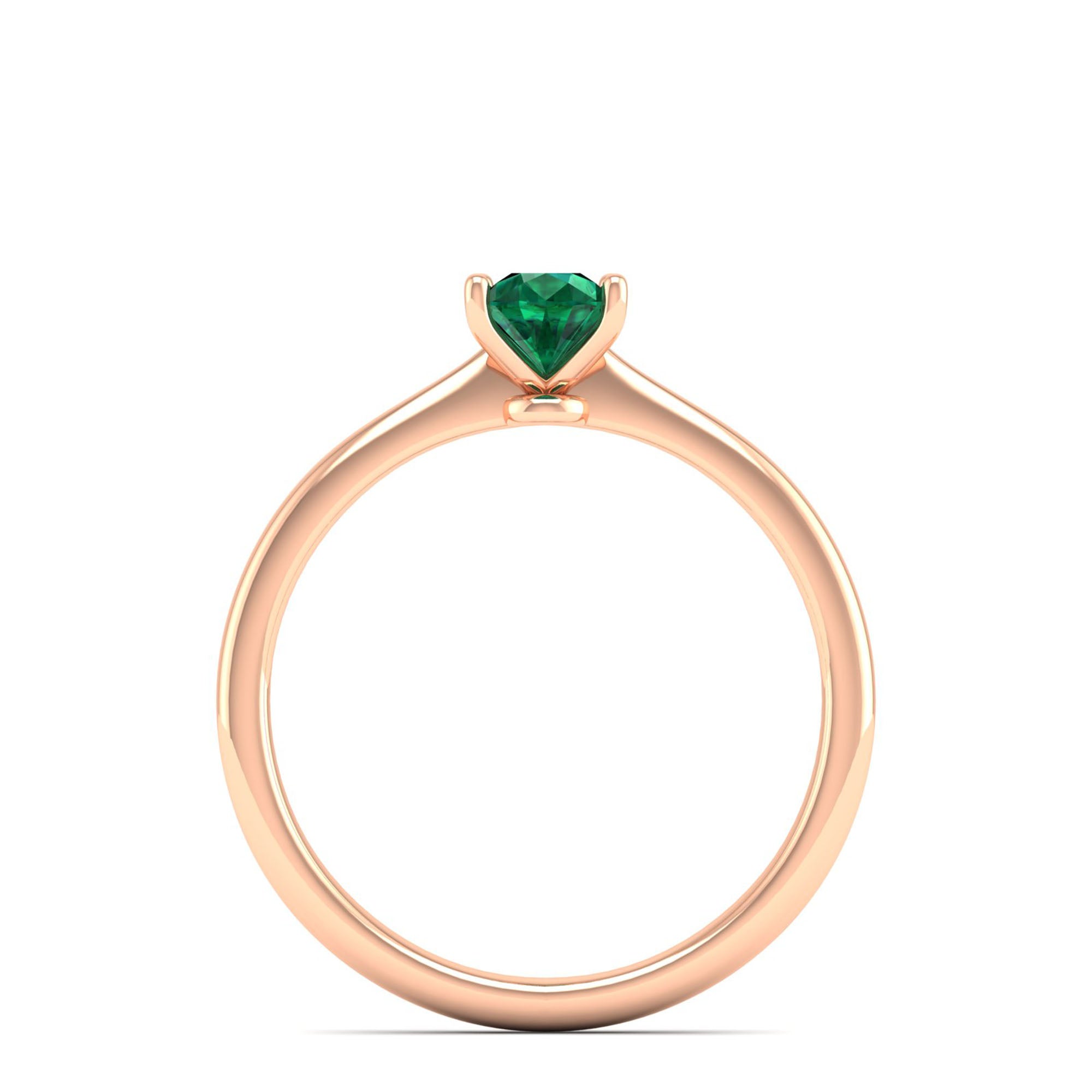 Celestar Petite Pear Emerald Solitaire Ring 0.50 Carat