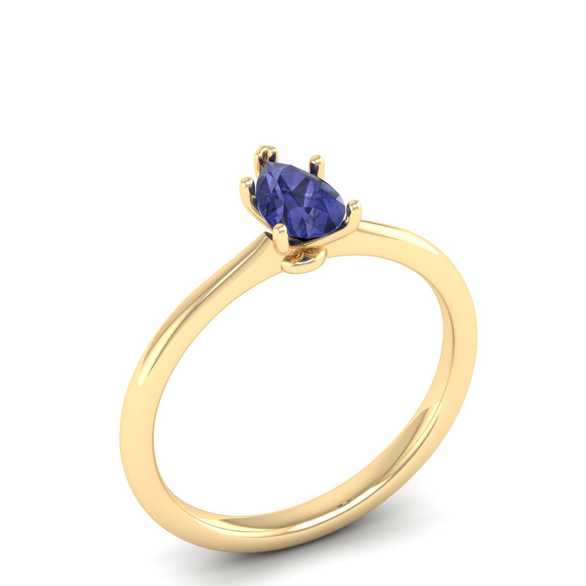 Celestar Petite Pear Tanzanite Solitaire Ring 0.5 Carat