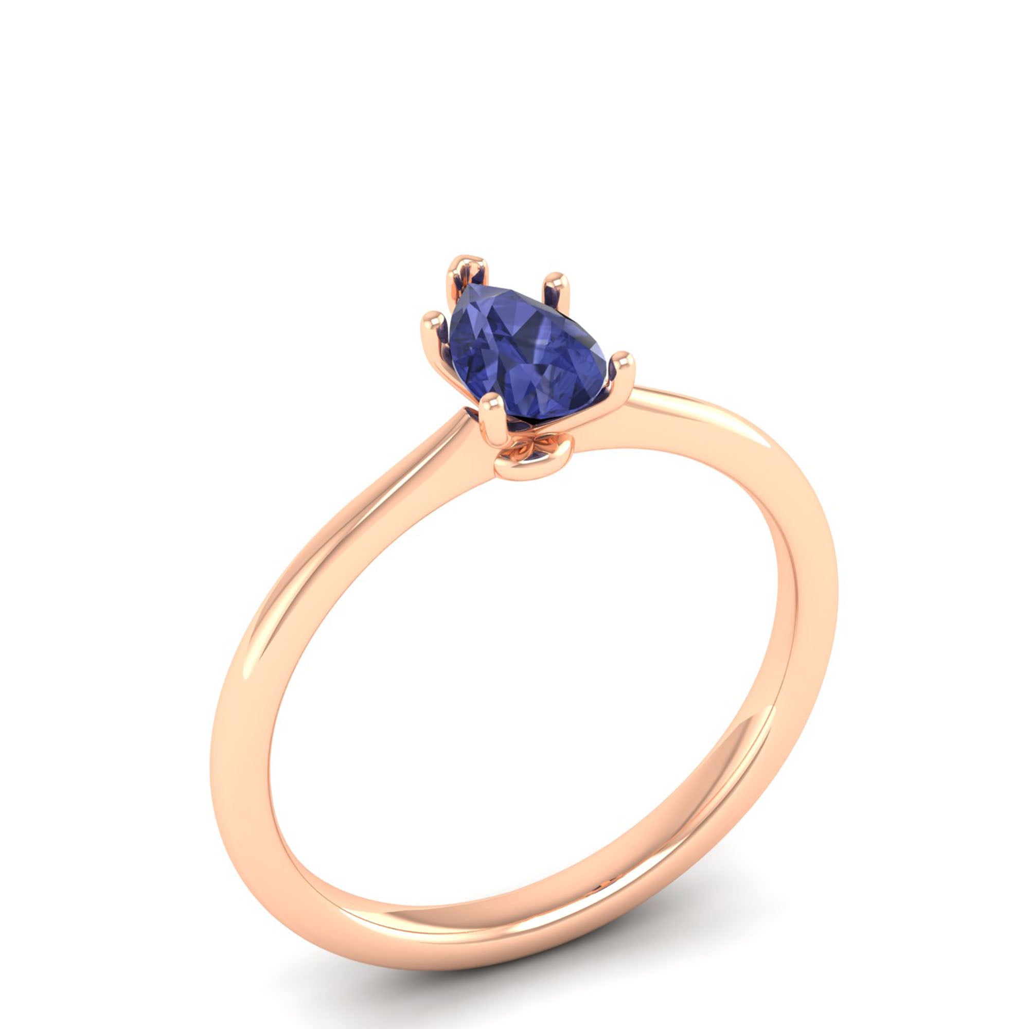 Celestar Petite Pear Tanzanite Solitaire Ring 0.5 Carat