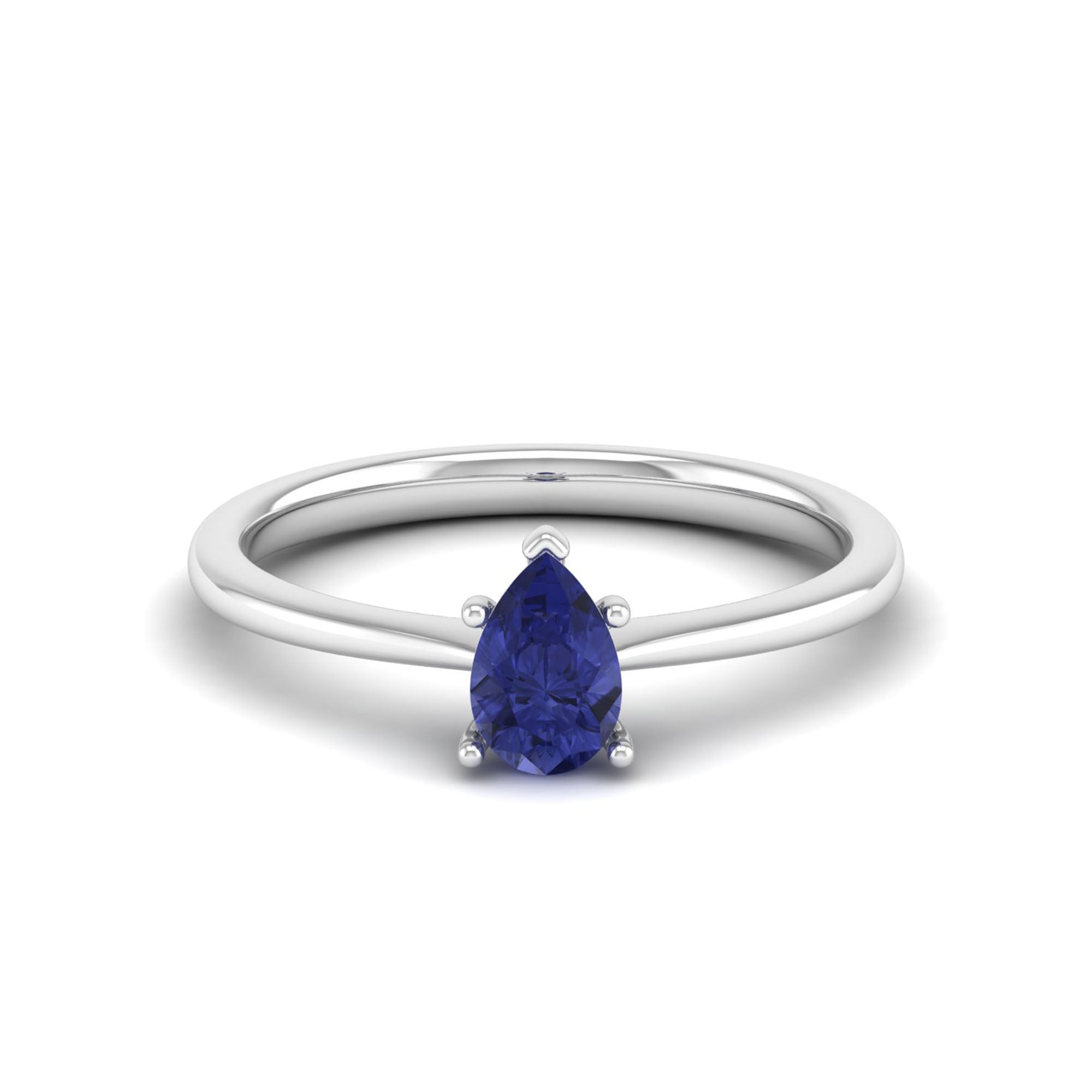 Celestar Petite Pear Tanzanite Solitaire Ring 0.5 Carat