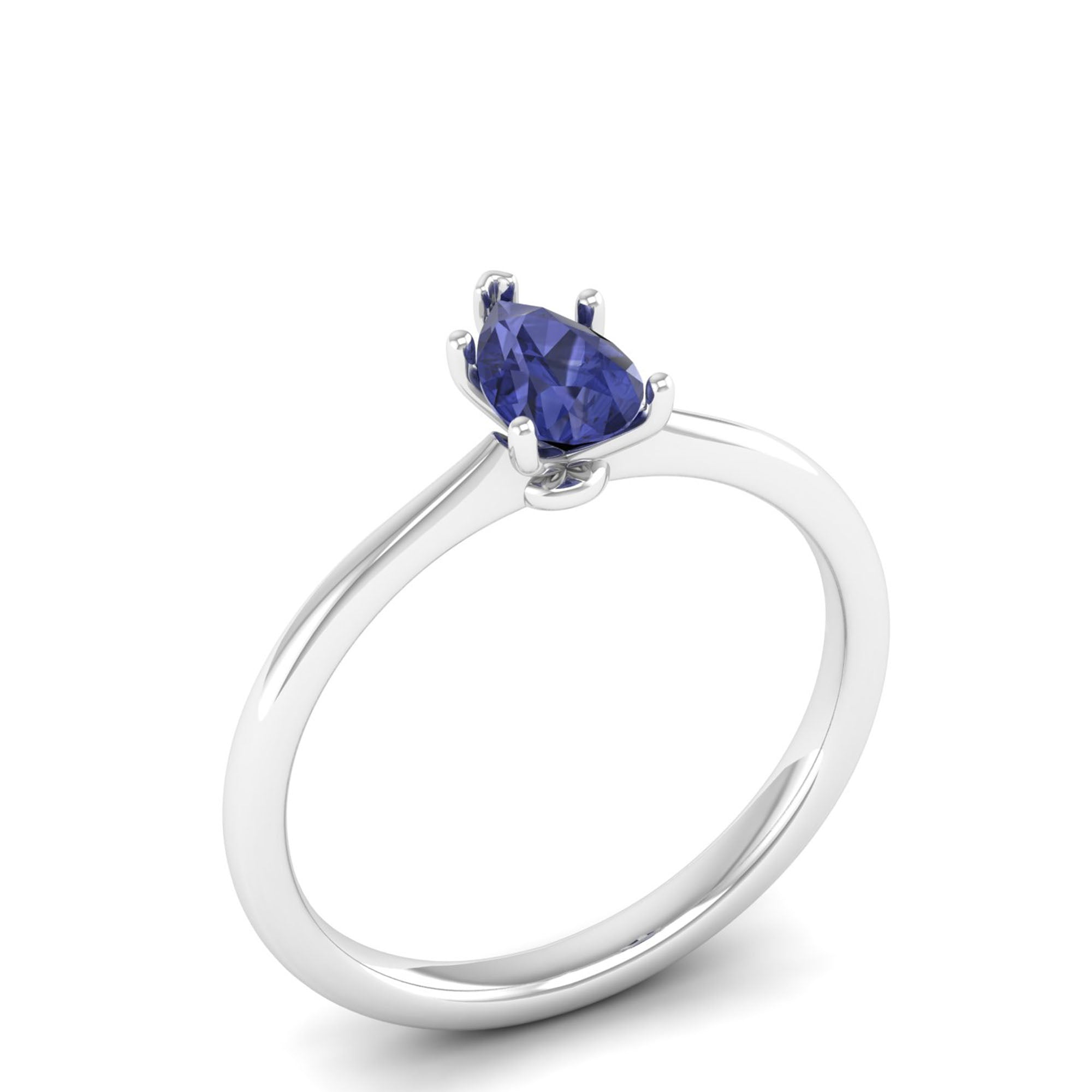 Celestar Petite Pear Tanzanite Solitaire Ring 0.5 Carat