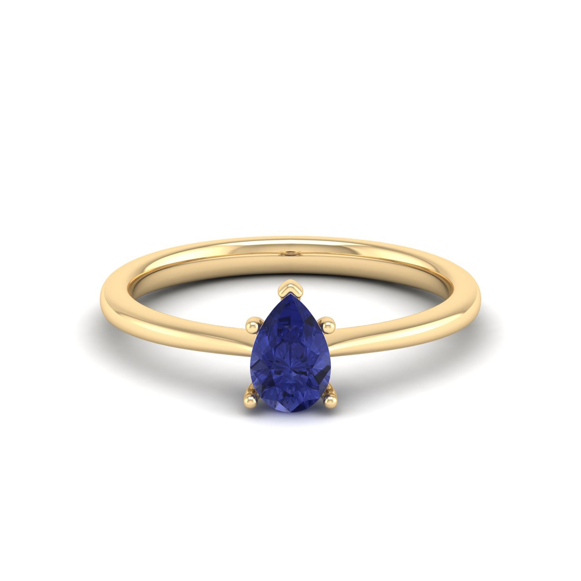 Celestar Petite Pear Tanzanite Solitaire Ring 0.5 Carat