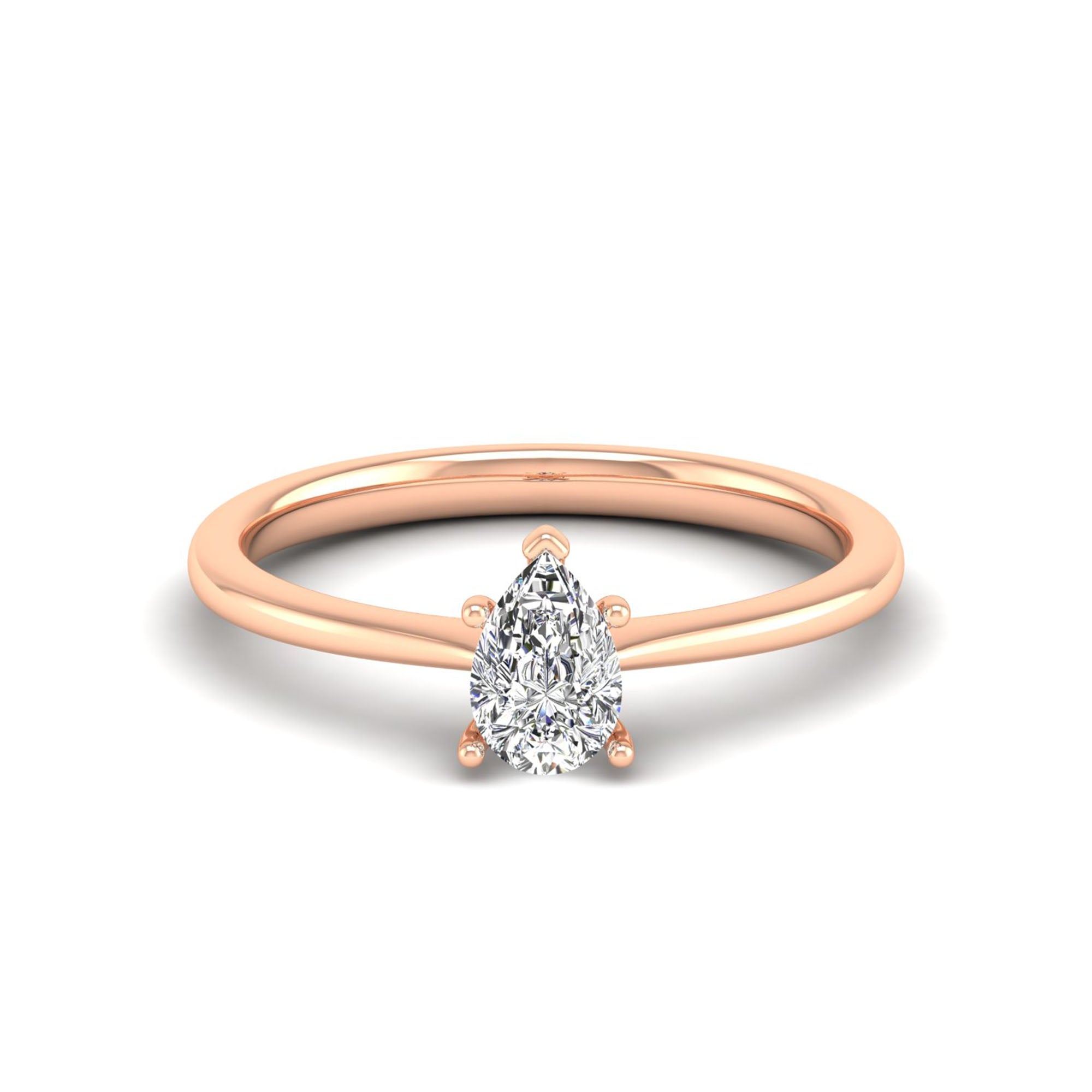 Celestar Petite Pear Solitaire Ring 0.50 Carat