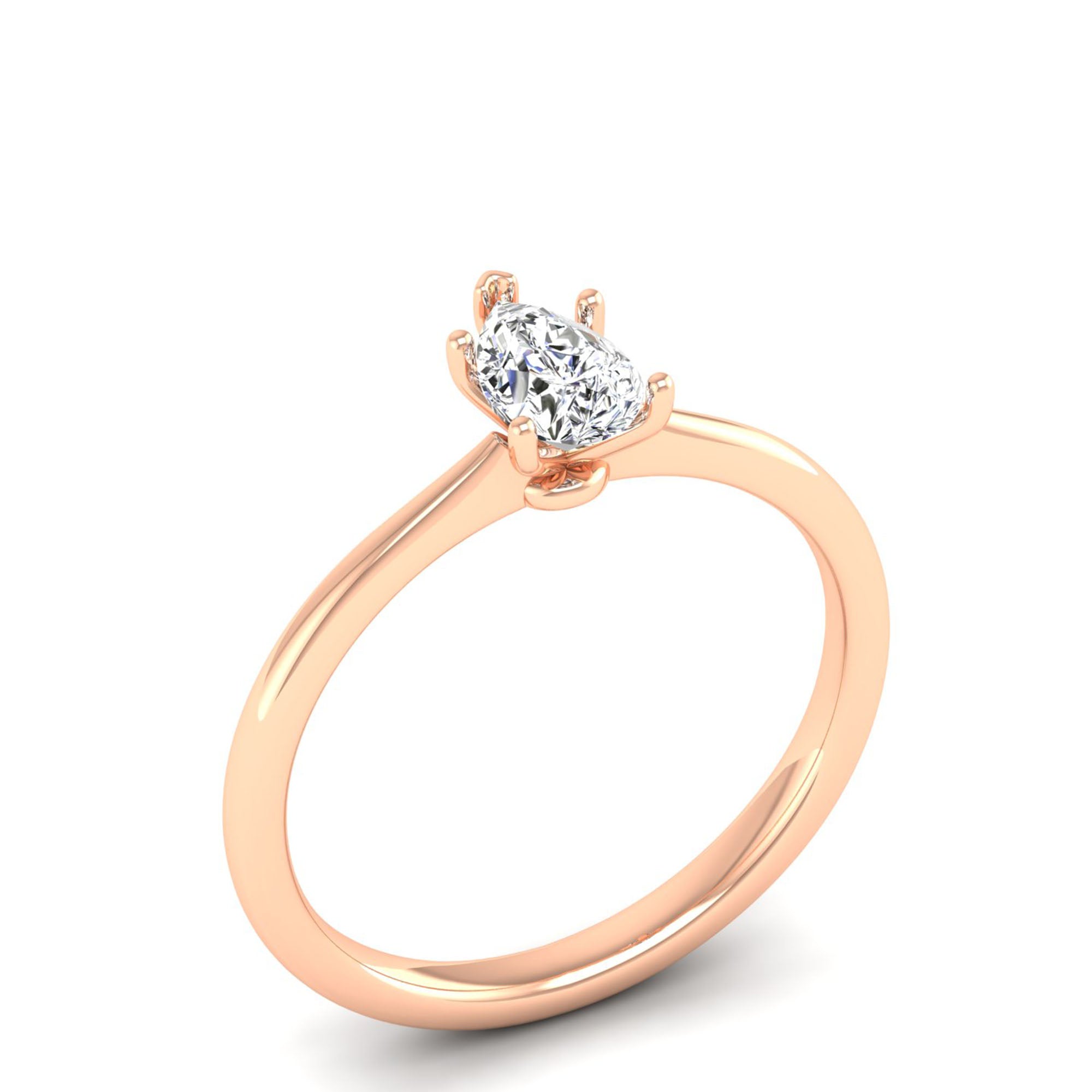 Celestar Petite Pear Solitaire Ring 0.50 Carat