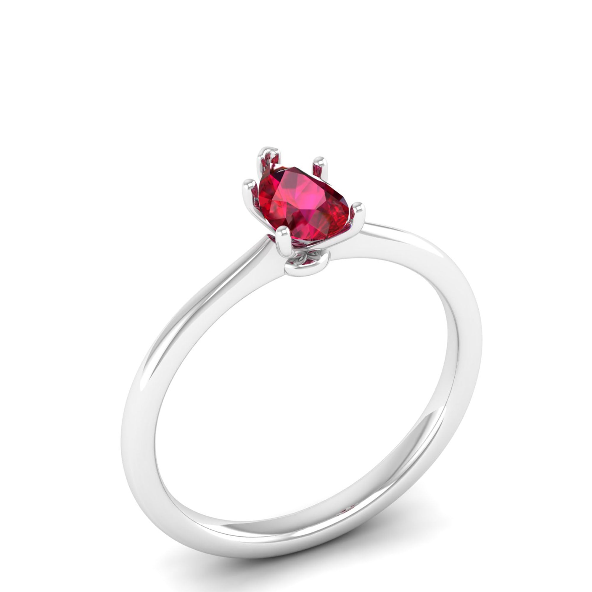 Celestar Petite Pear Ruby Solitaire Ring 0.5 Carat