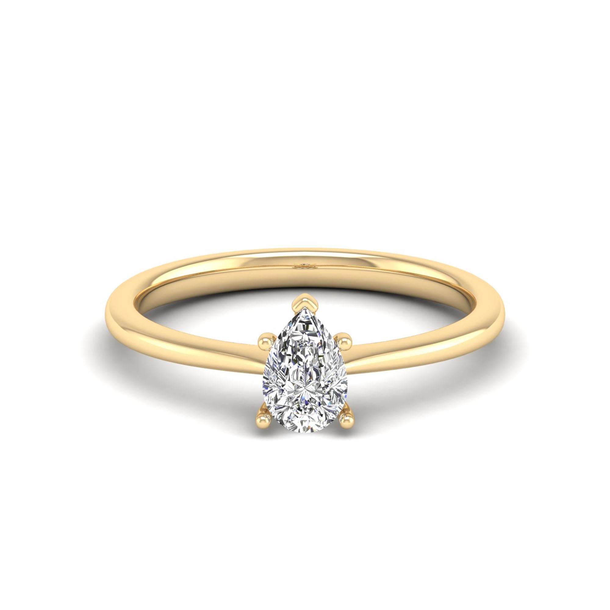 Celestar Petite Pear Solitaire Ring 0.50 Carat