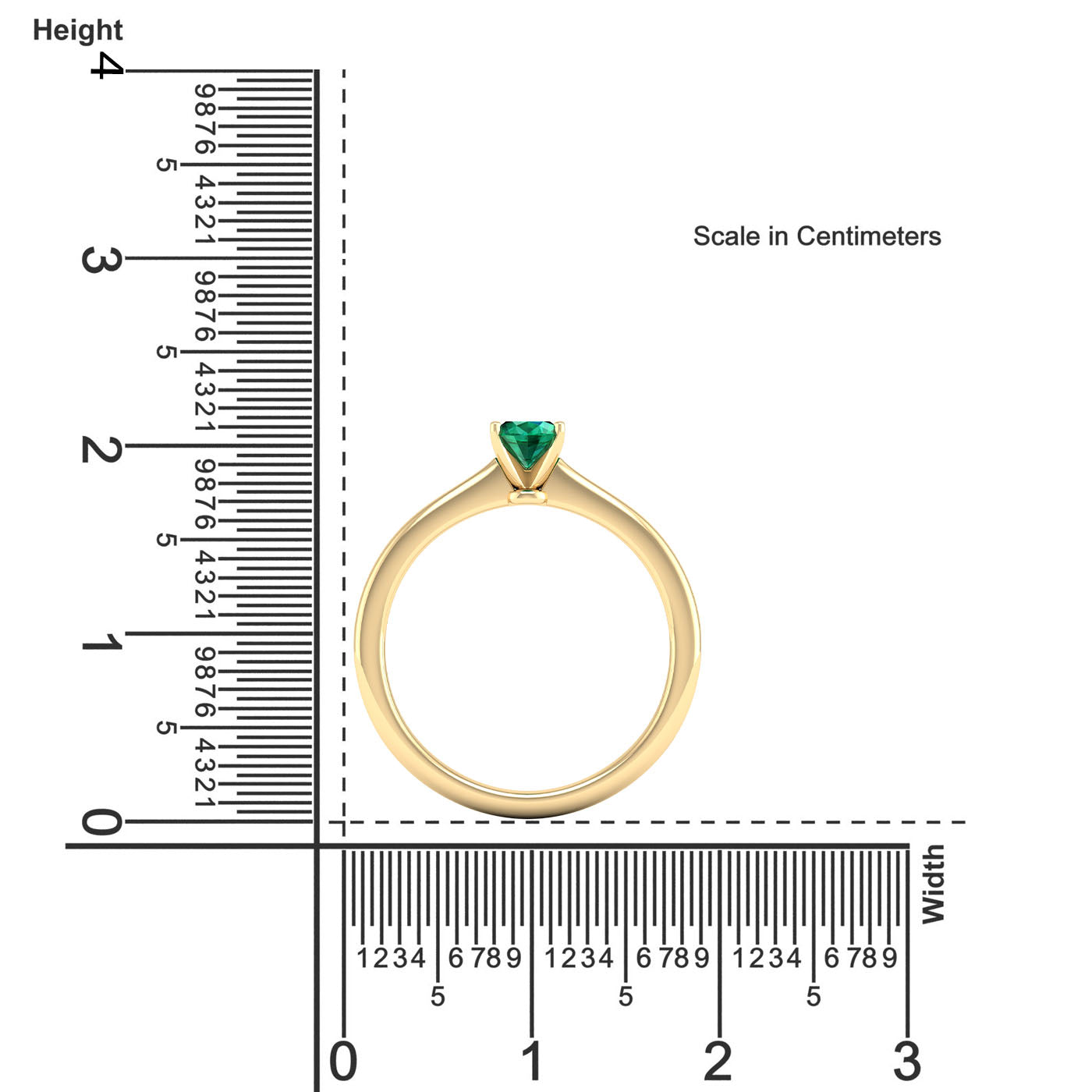 Celestar Classic Oval Emerald Solitaire Ring 0.50 Carat