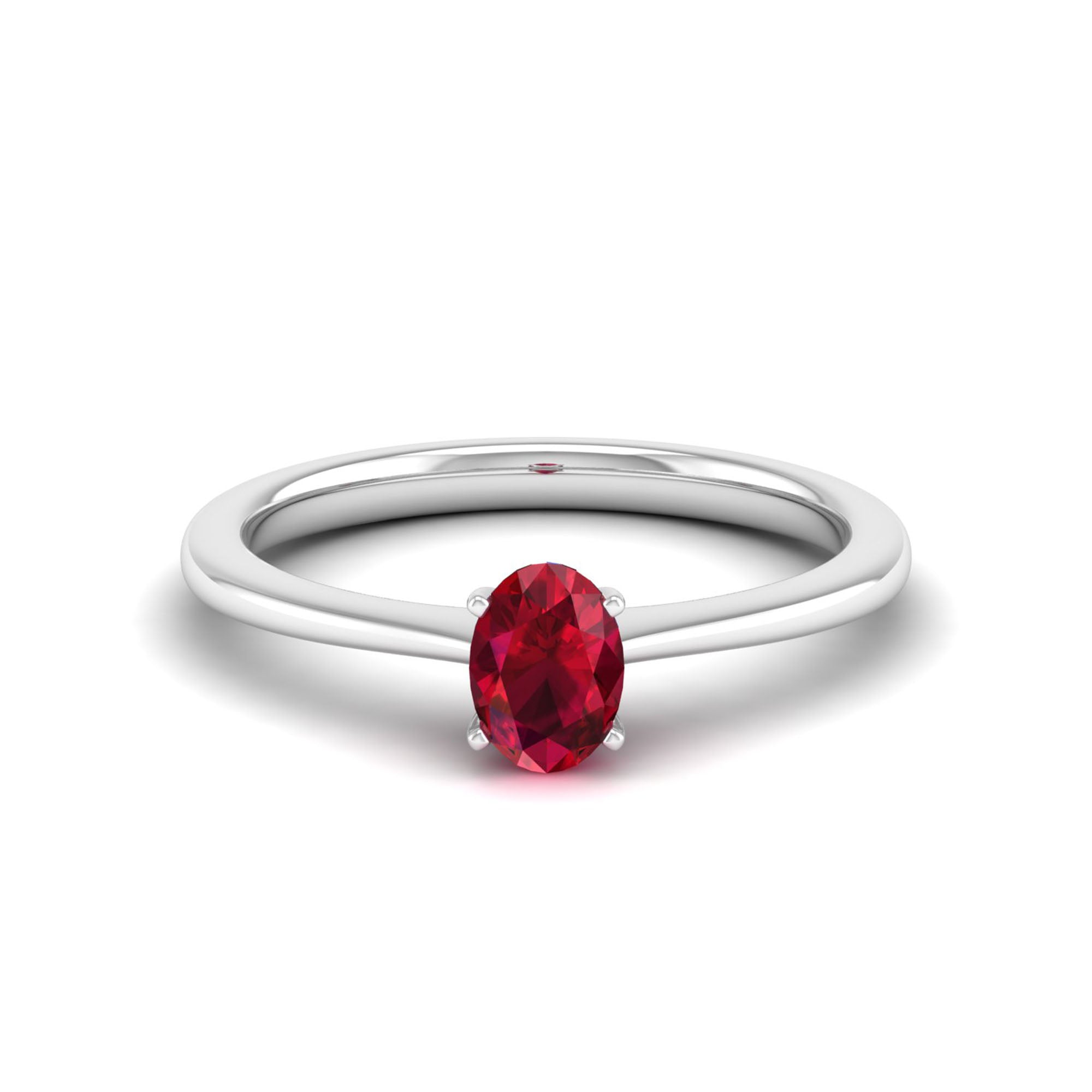 Celestar Classic Oval Ruby Solitaire Ring 0.50 Carat