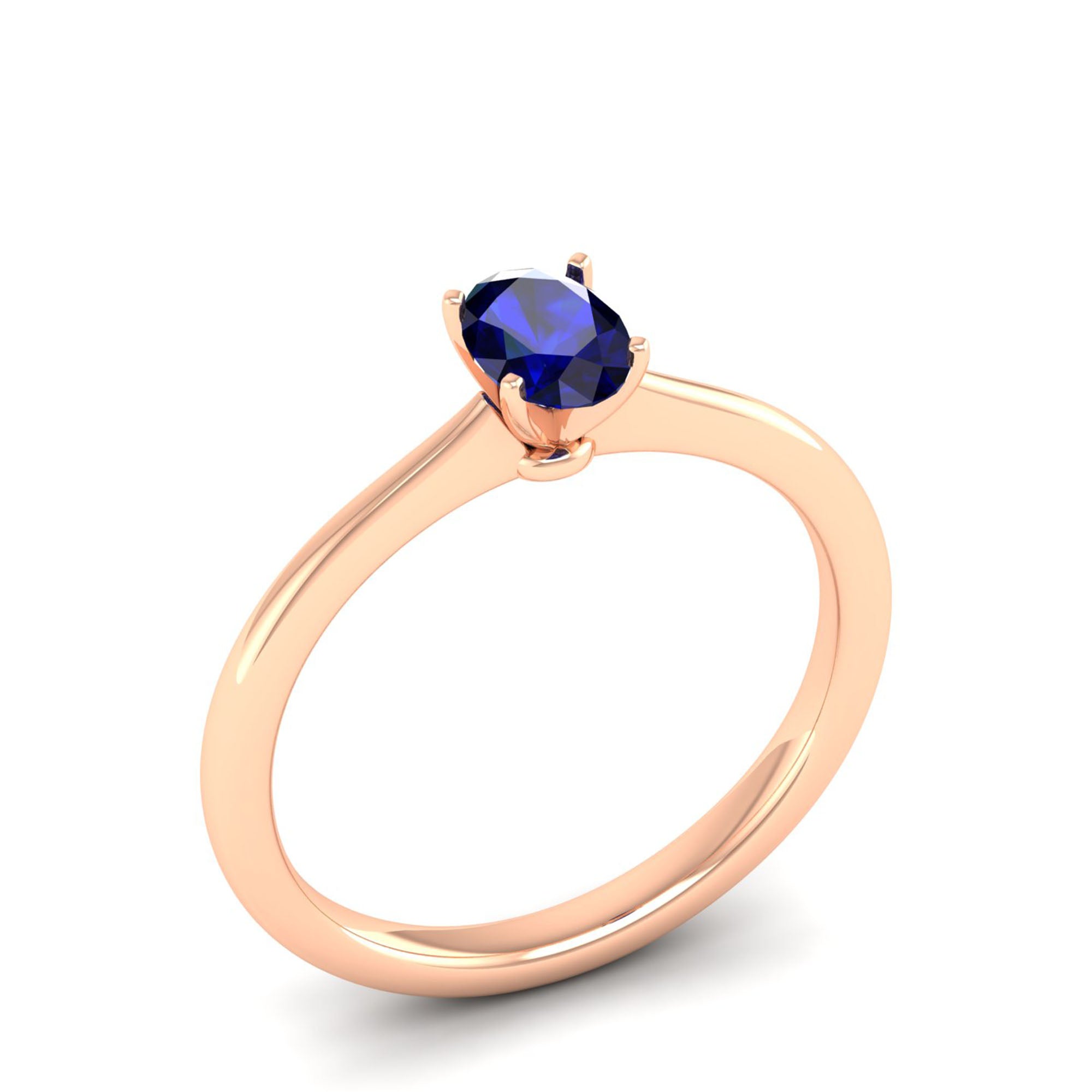 Celestar Classic Oval Sapphire Solitaire Ring 0.50 Carat