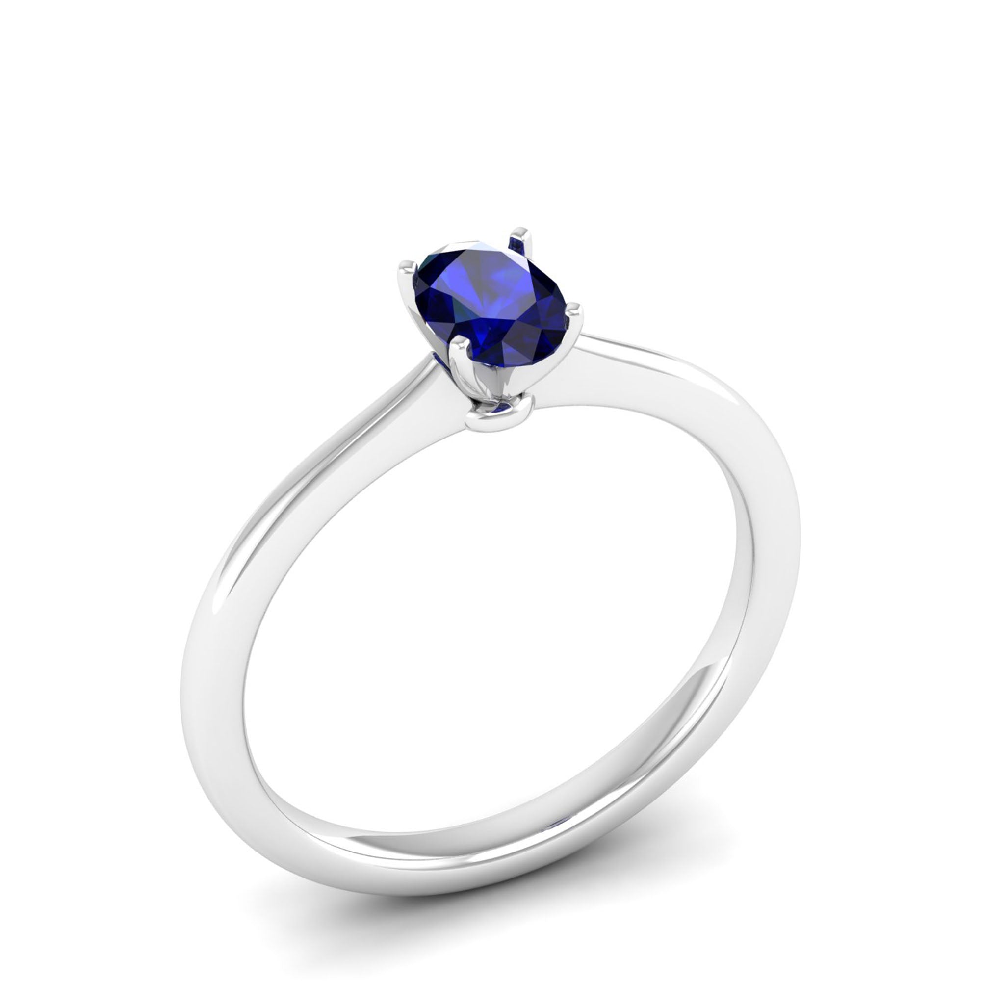 Celestar Classic Oval Sapphire Solitaire Ring 0.50 Carat