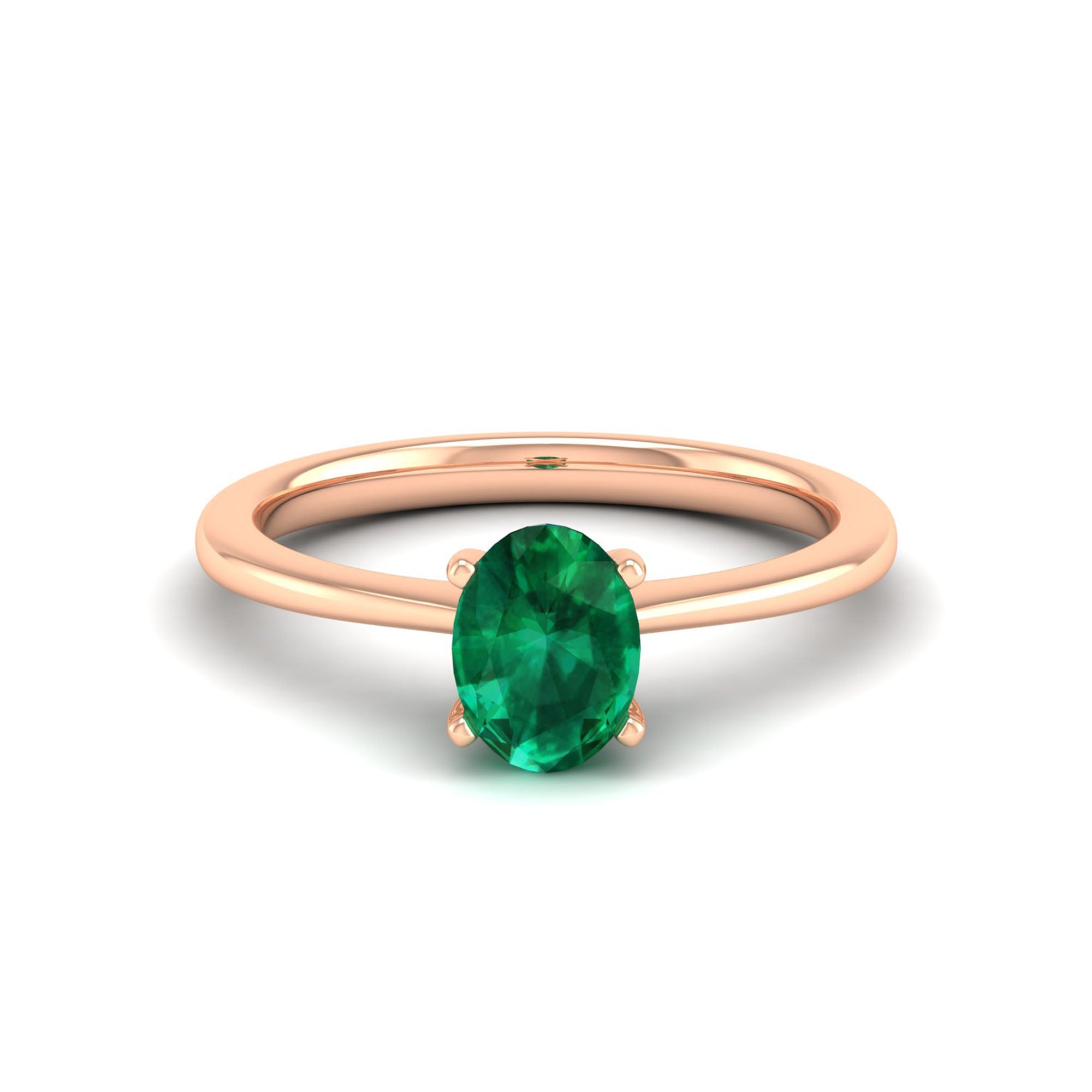 Celestar Oval Emerald Solitaire Ring 1.00 Carat