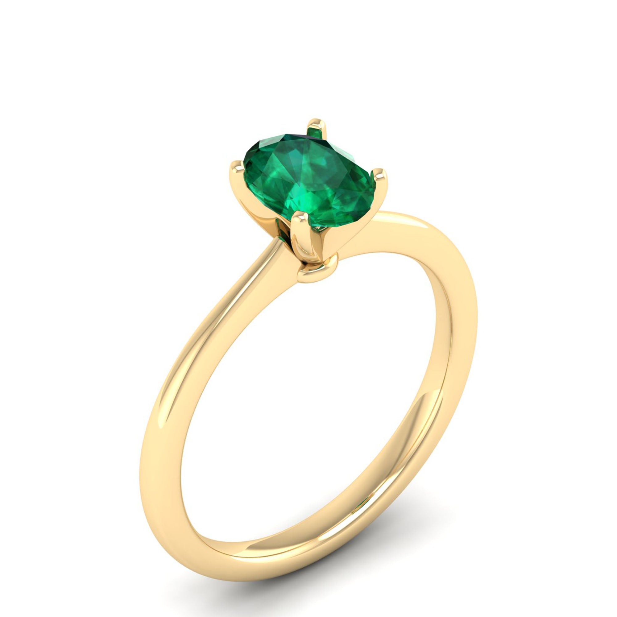 Celestar Oval Emerald Solitaire Ring 1.00 Carat