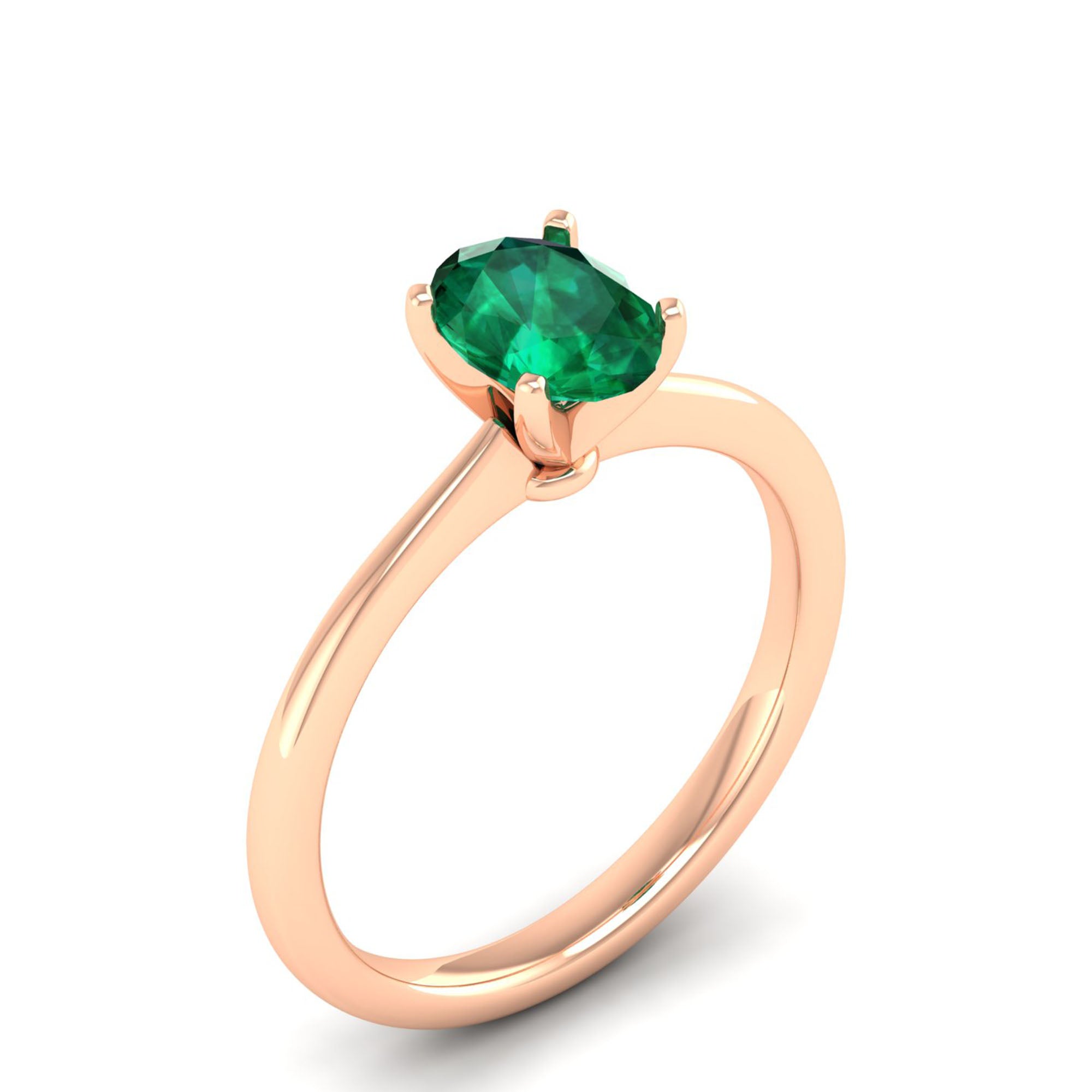 Celestar Oval Emerald Solitaire Ring 1.00 Carat