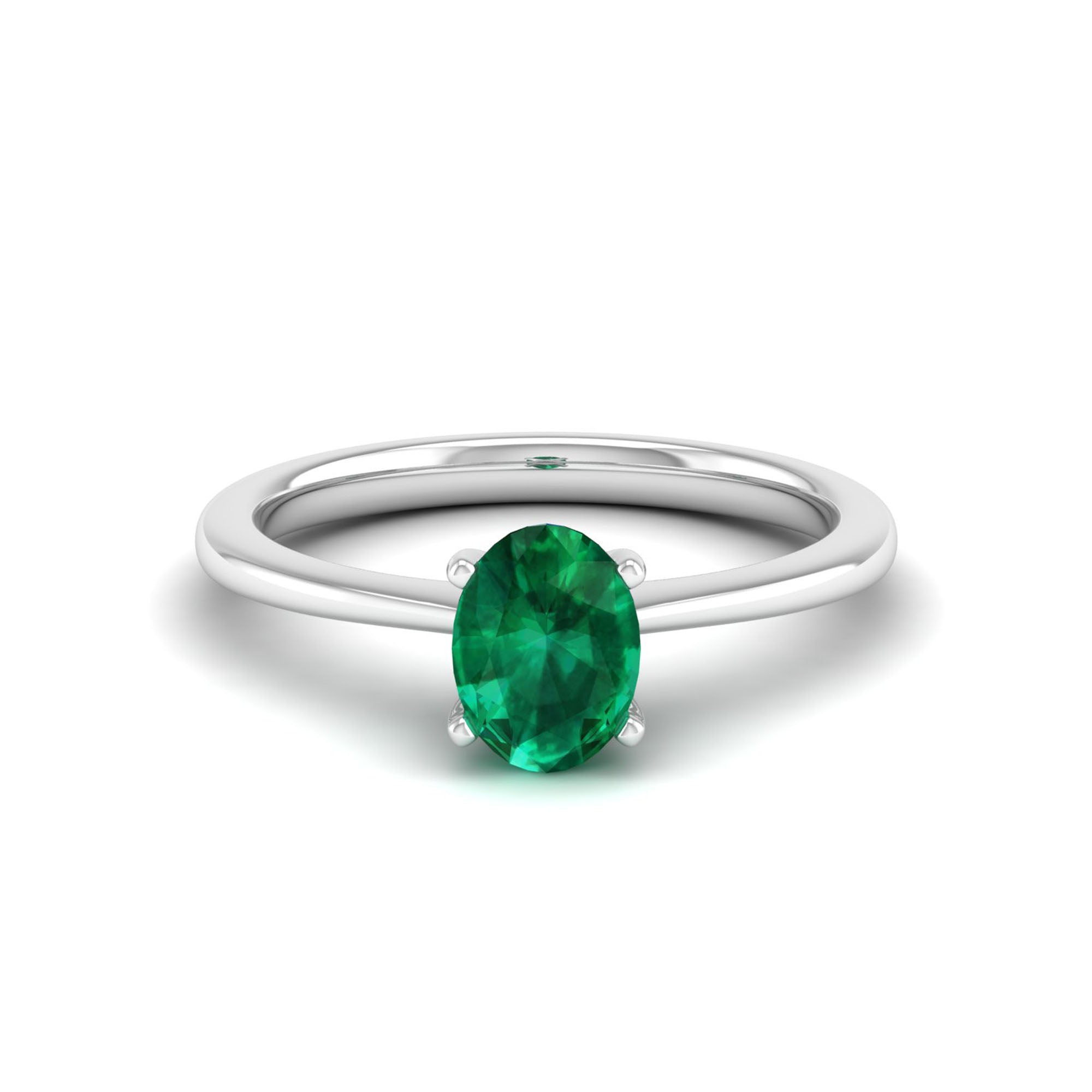 Celestar Oval Emerald Solitaire Ring 1.00 Carat