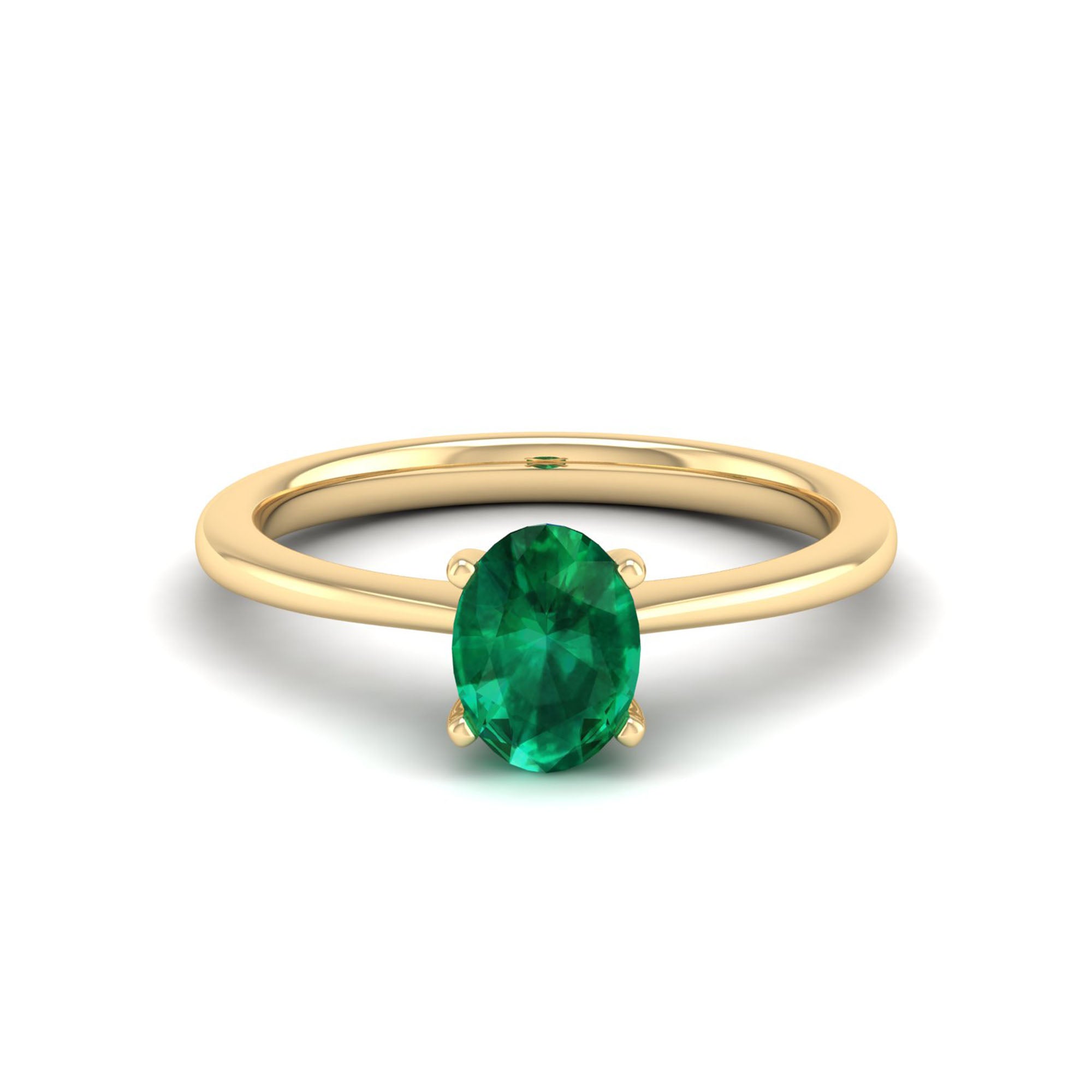 Celestar Oval Emerald Solitaire Ring 1.00 Carat