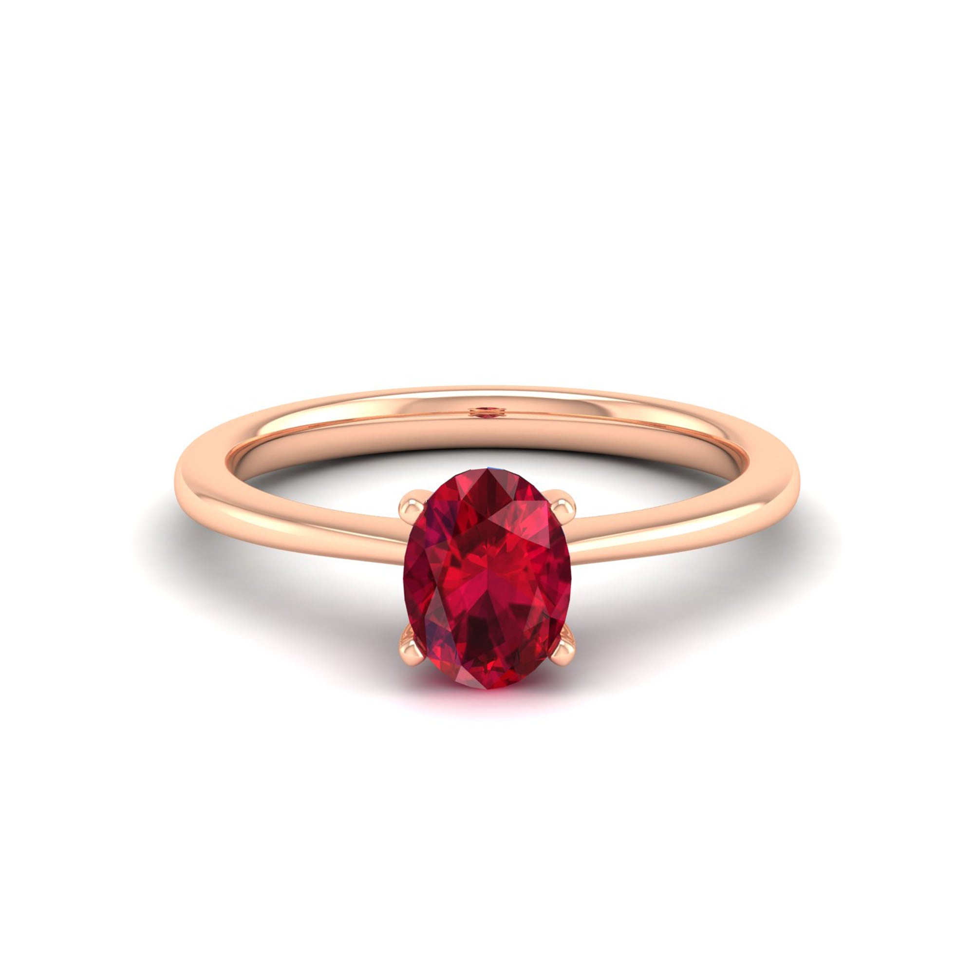 Celestar Oval Ruby Solitaire Ring 1.00 Carat