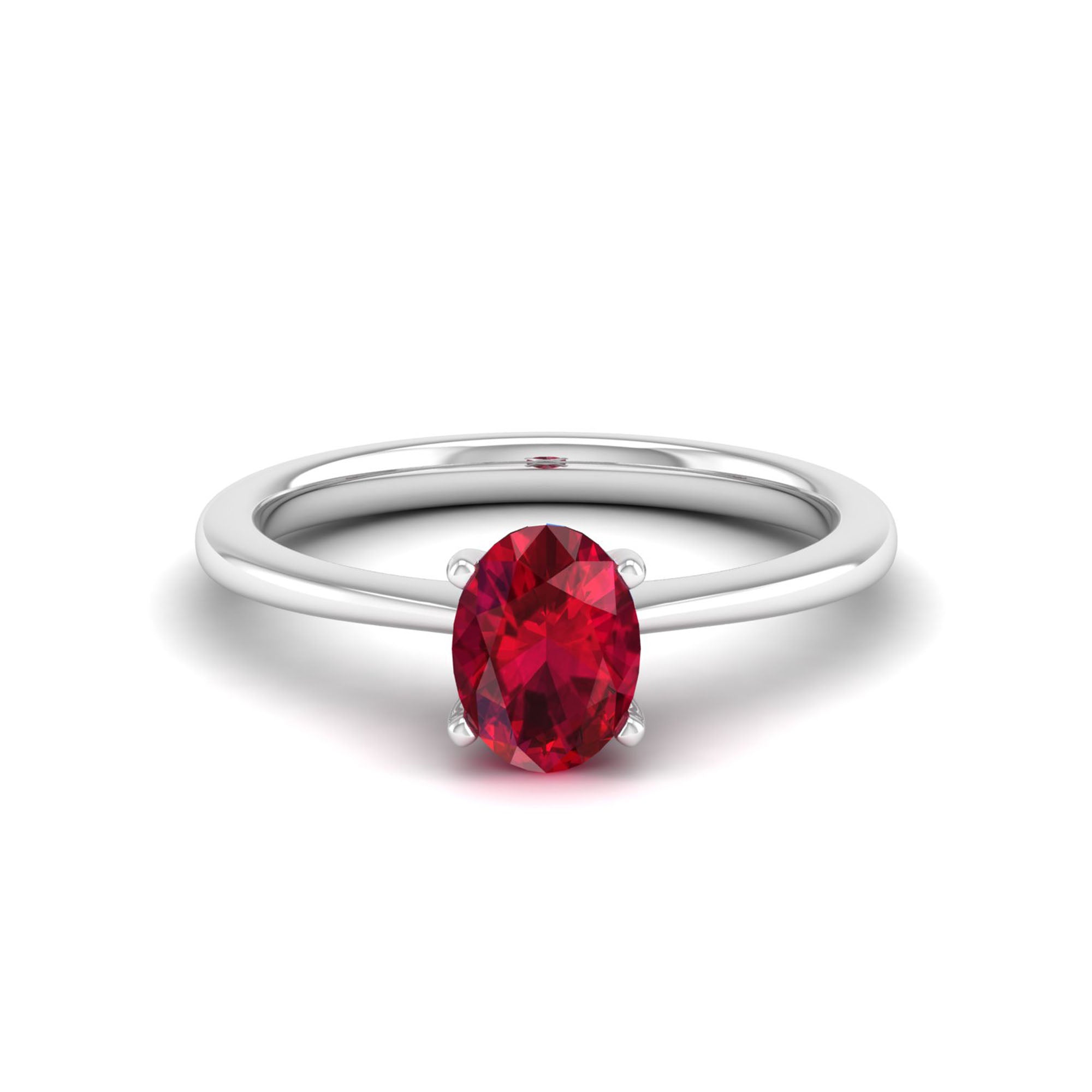 Celestar Oval Ruby Solitaire Ring 1.00 Carat