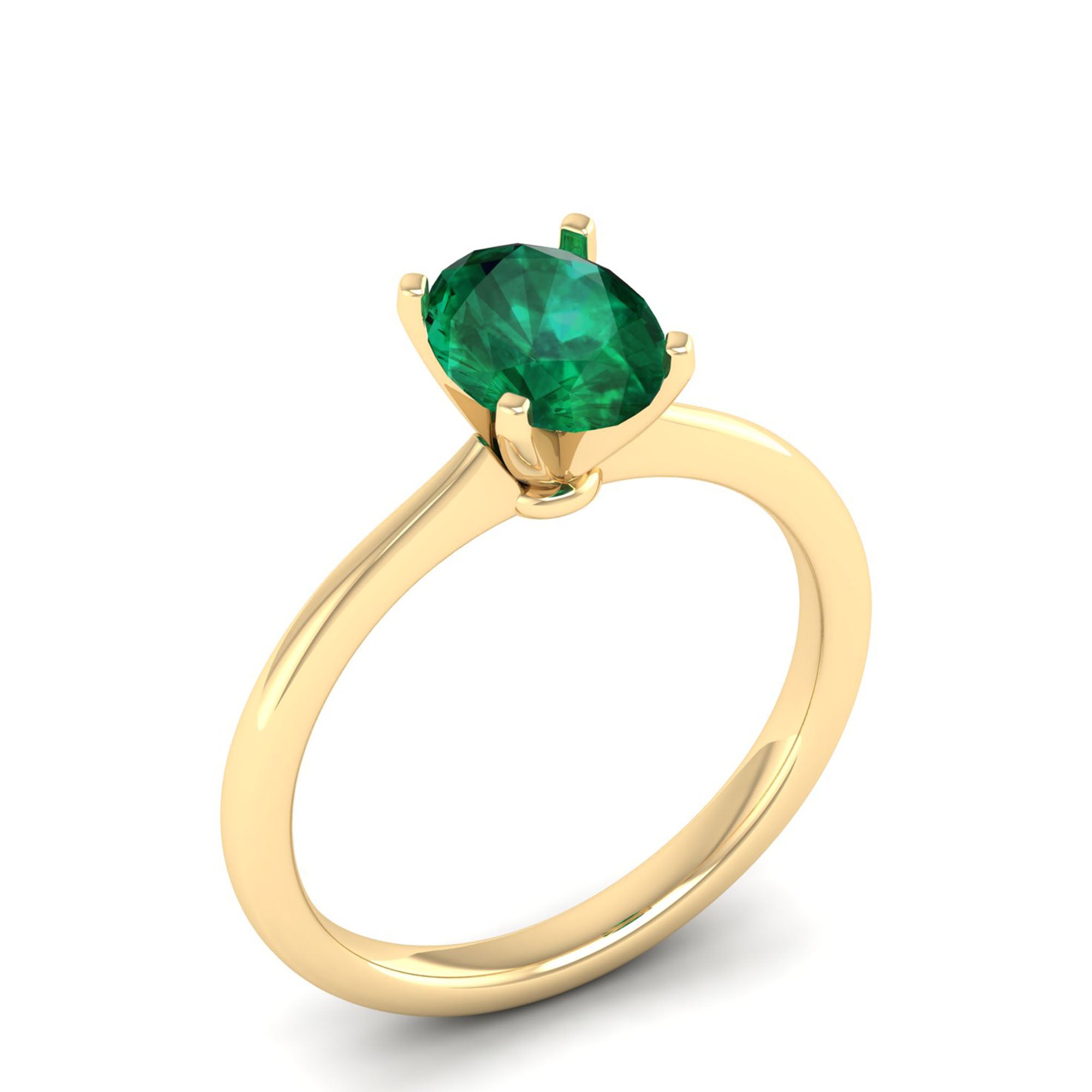 Celestar Classic Oval Emerald Solitaire Ring-1.5 Carat