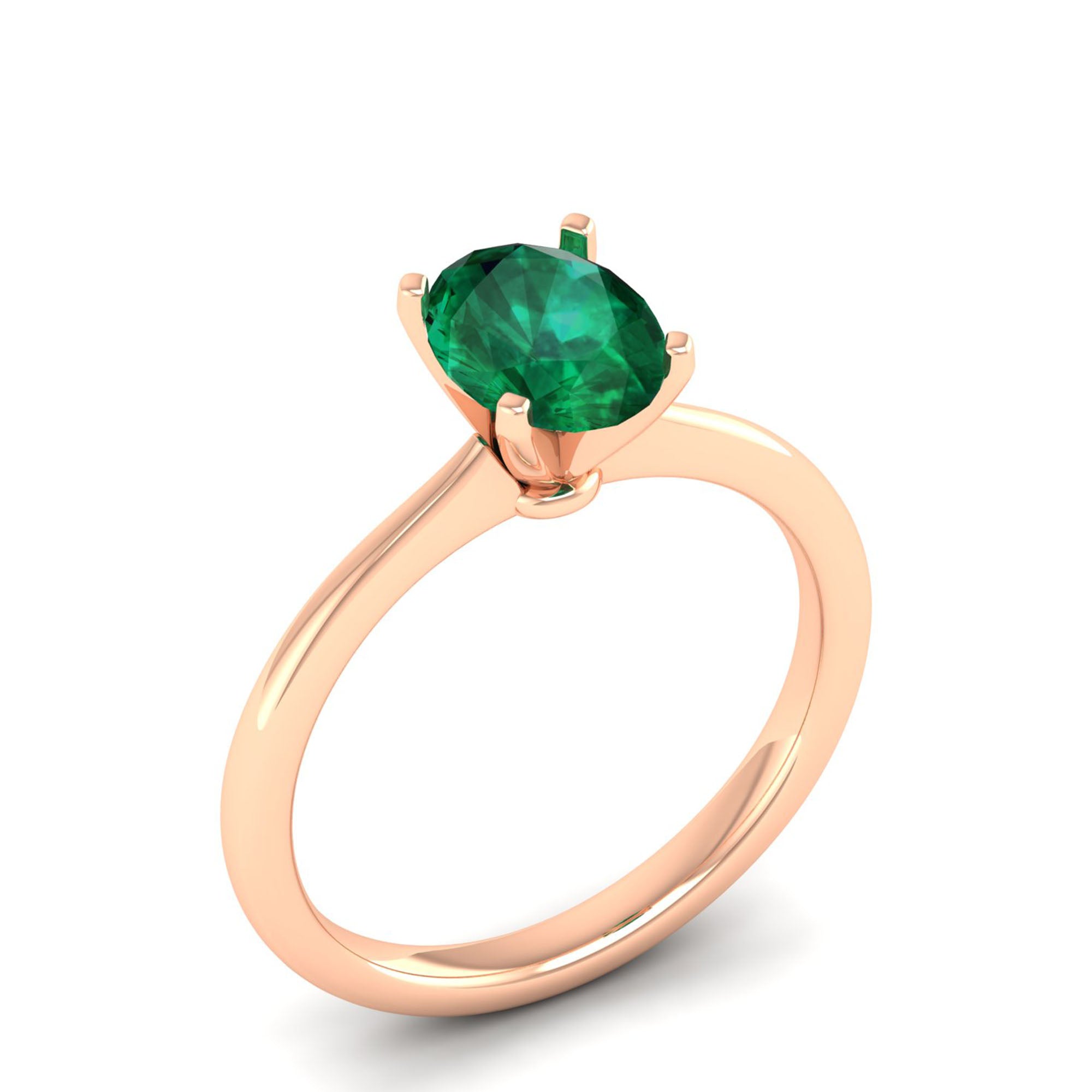 Celestar Classic Oval Emerald Solitaire Ring-1.5 Carat