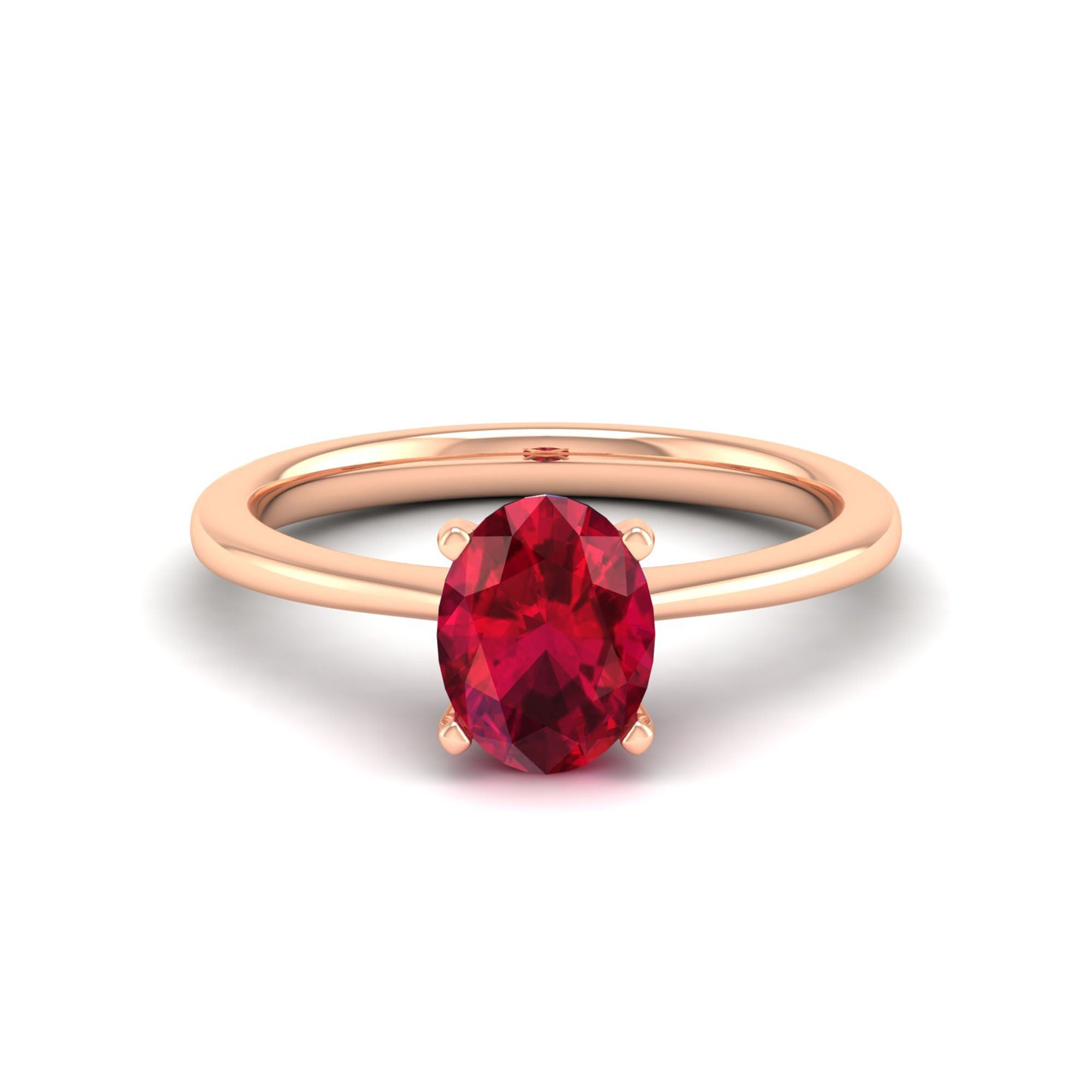Celestar Classic Oval Ruby Solitaire Ring-1.5 Carat