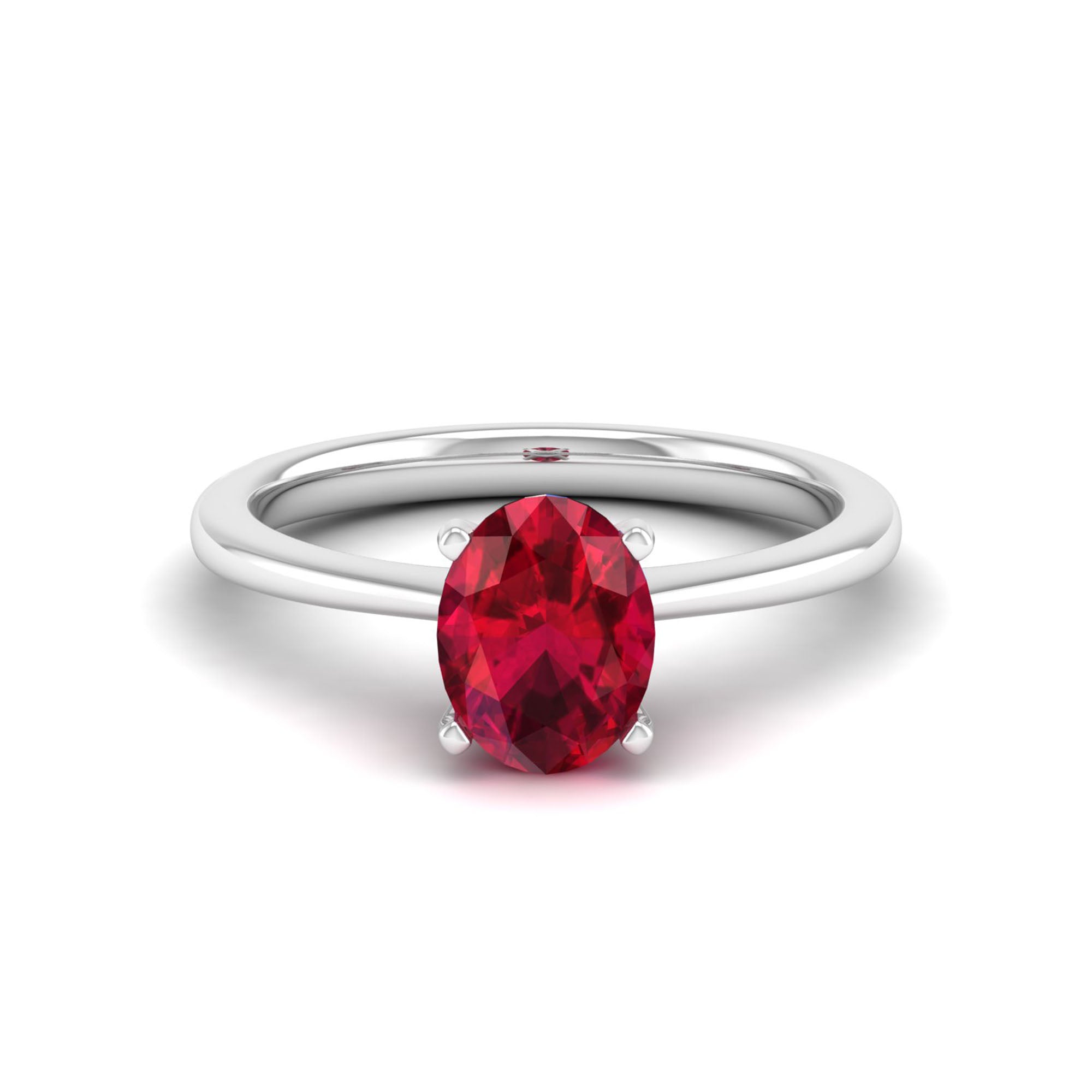 Celestar Classic Oval Ruby Solitaire Ring-1.5 Carat