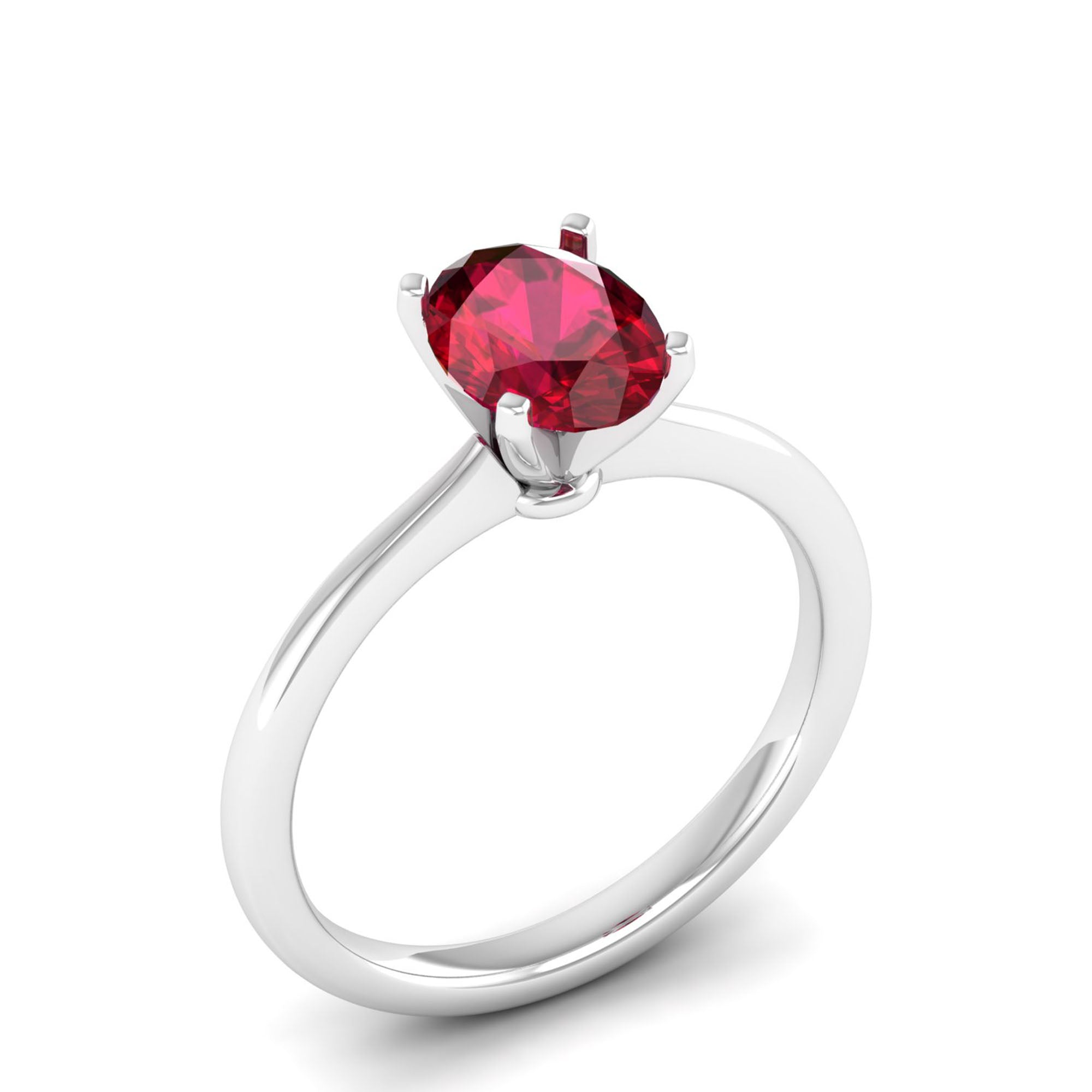 Celestar Classic Oval Ruby Solitaire Ring-1.5 Carat