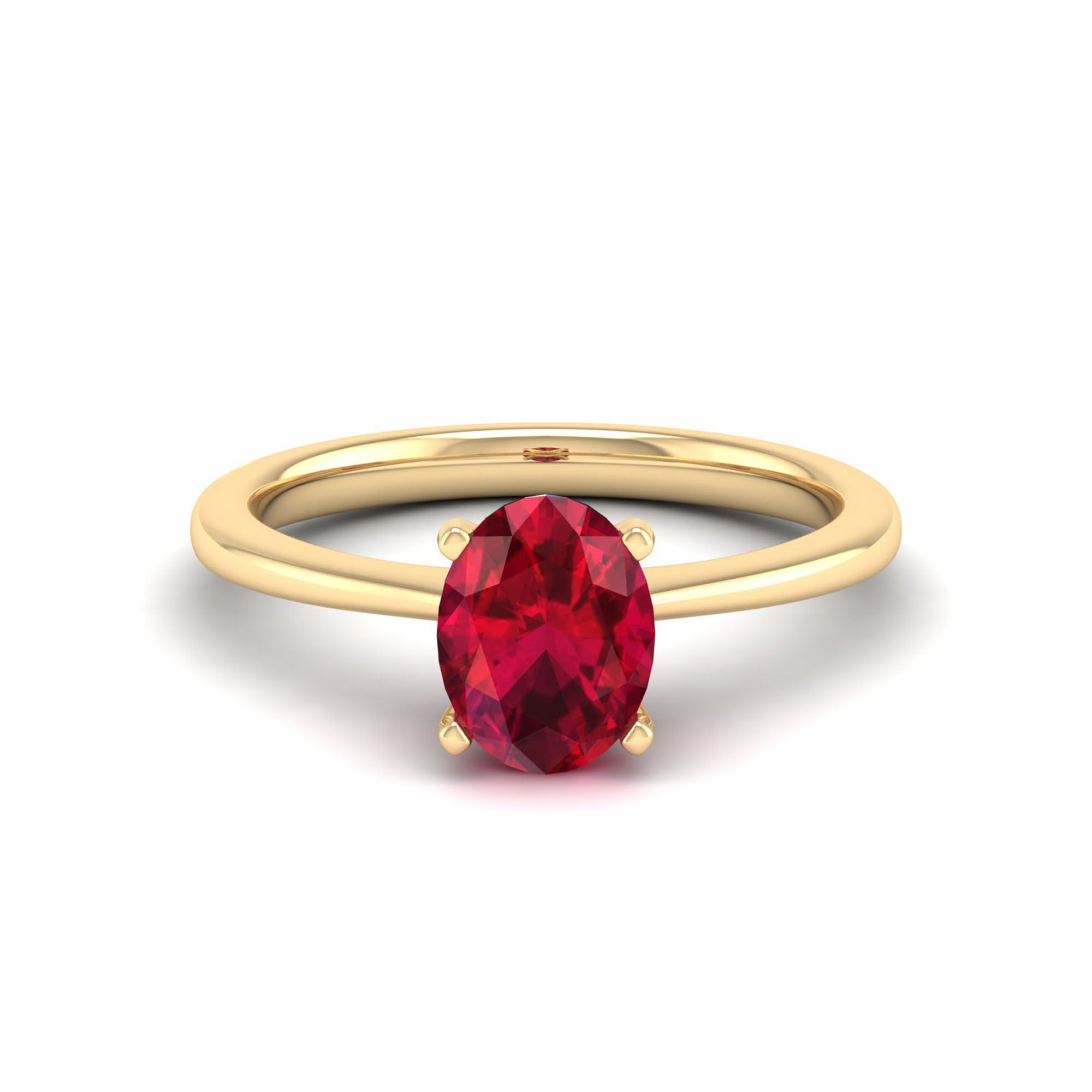 Celestar Classic Oval Ruby Solitaire Ring-1.5 Carat