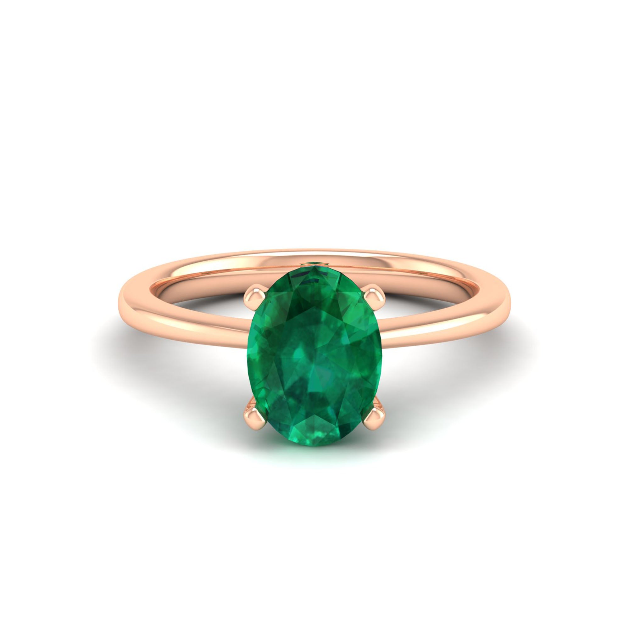 Celestar Classic Oval Emerald Solitaire Ring 2.0 Carat