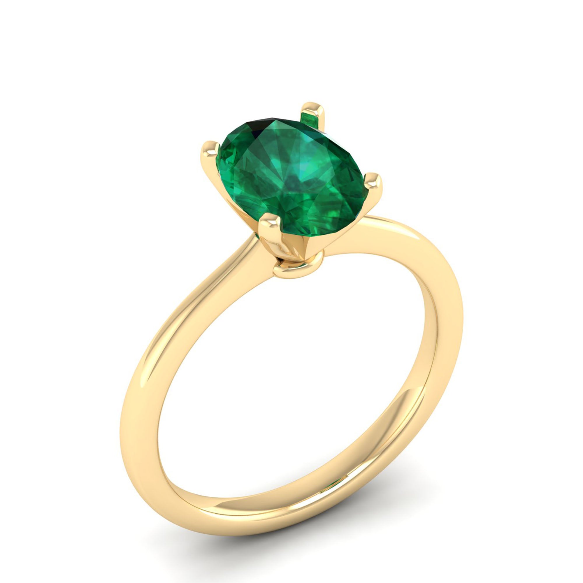 Celestar Classic Oval Emerald Solitaire Ring 2.0 Carat