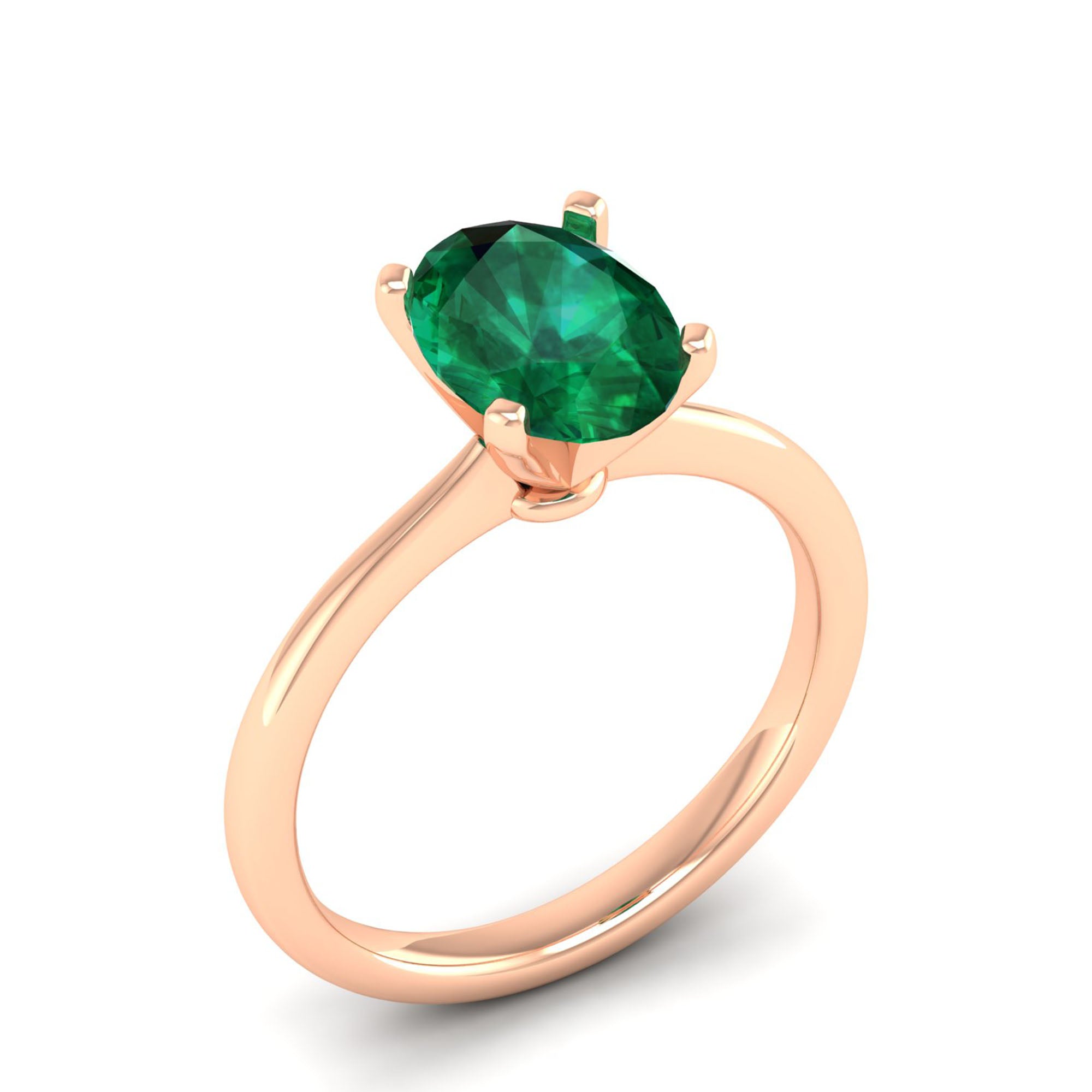 Celestar Classic Oval Emerald Solitaire Ring 2.0 Carat